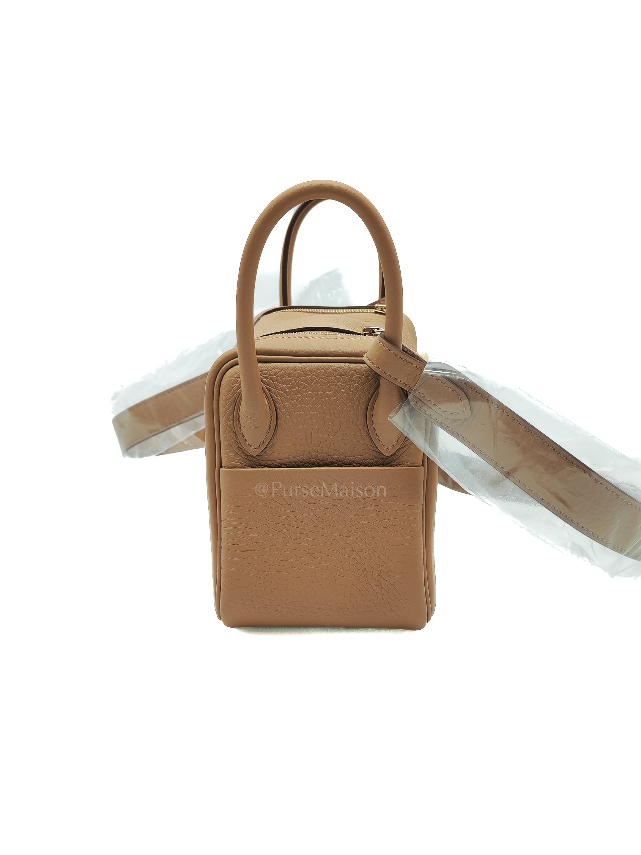Mini Lindy Biscuit In Clemence Leather and Gold Hardware Stamp K (2025)