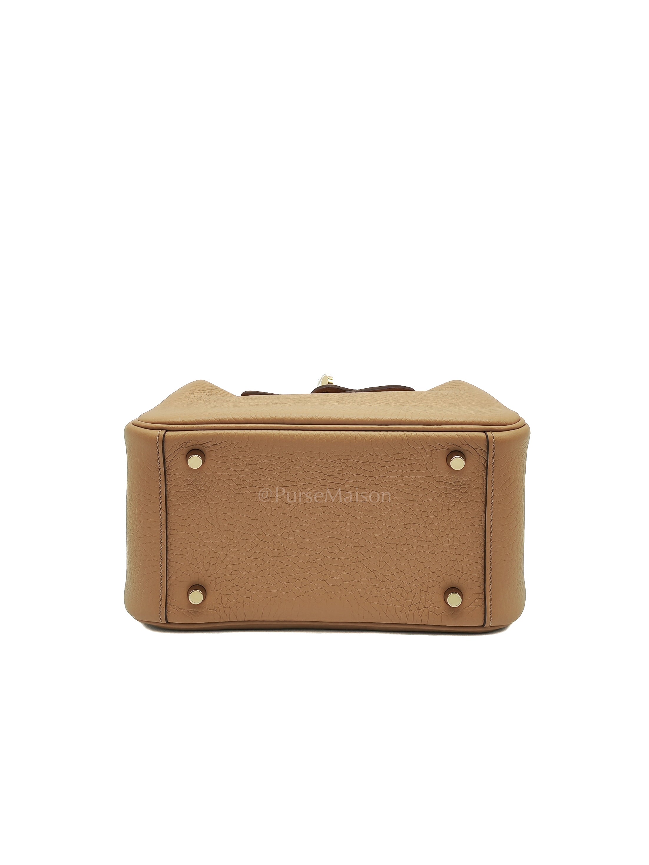 Mini Lindy Biscuit In Clemence Leather and Gold Hardware Stamp K (2025)