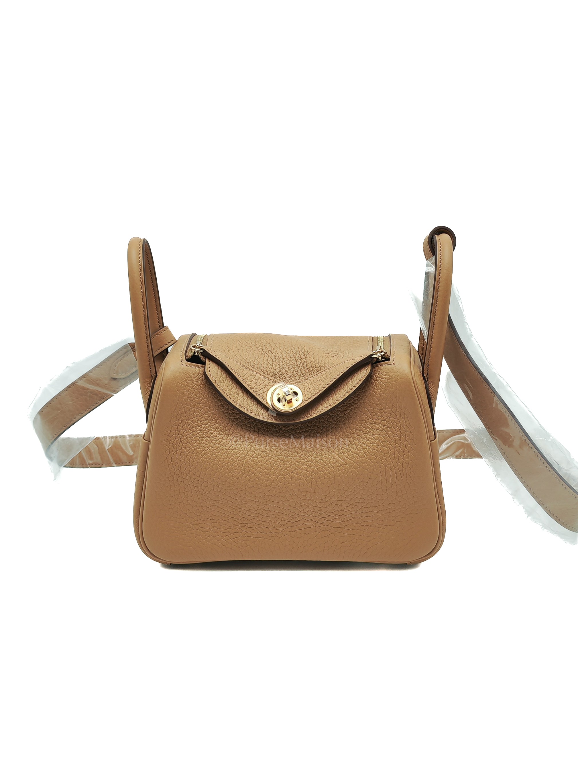 Mini Lindy Biscuit In Clemence Leather and Gold Hardware Stamp K (2025)