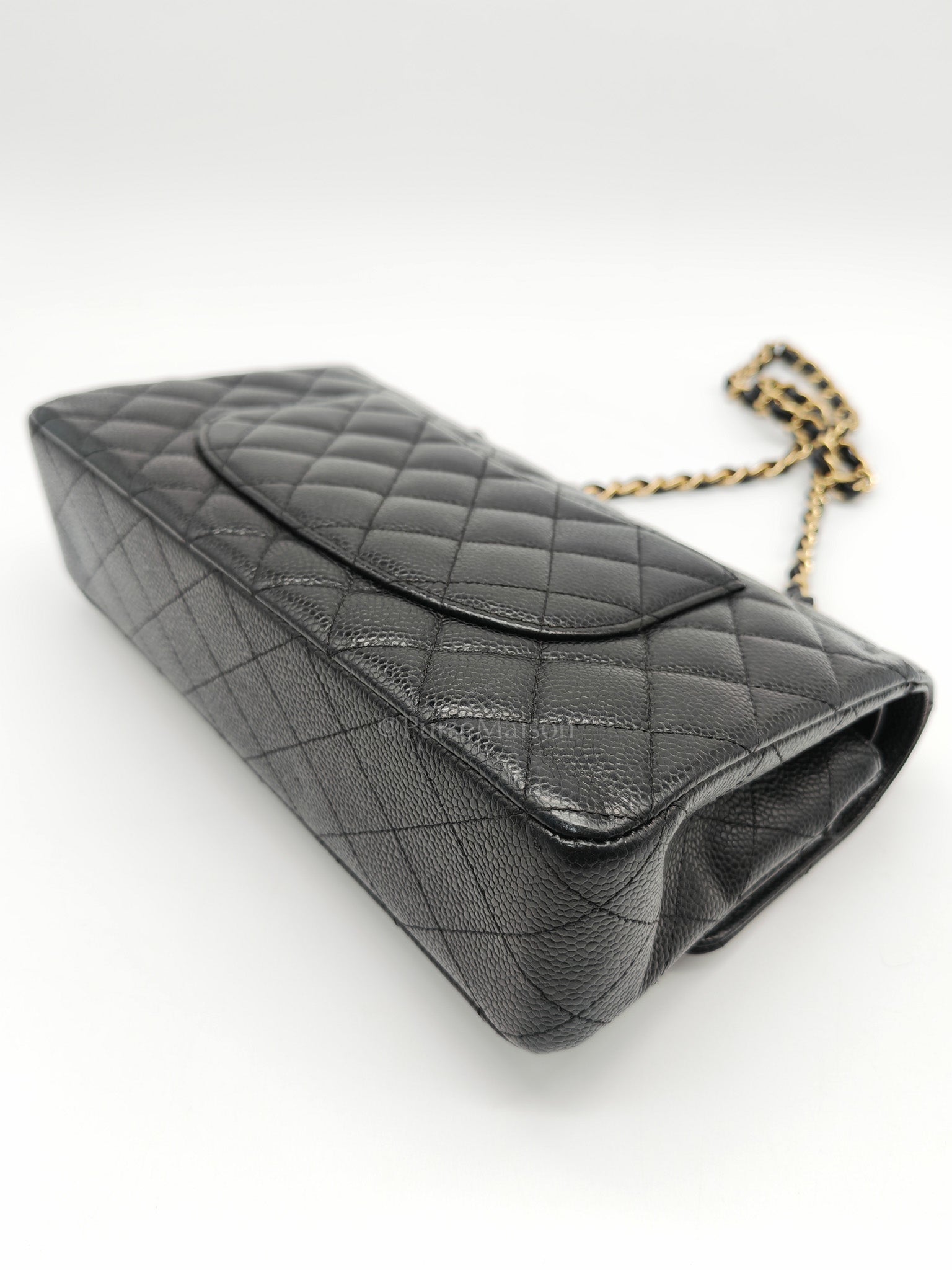 Classic Double Flap Medium in Black Quilted Caviar Leather & Gold Hardware Series 20
