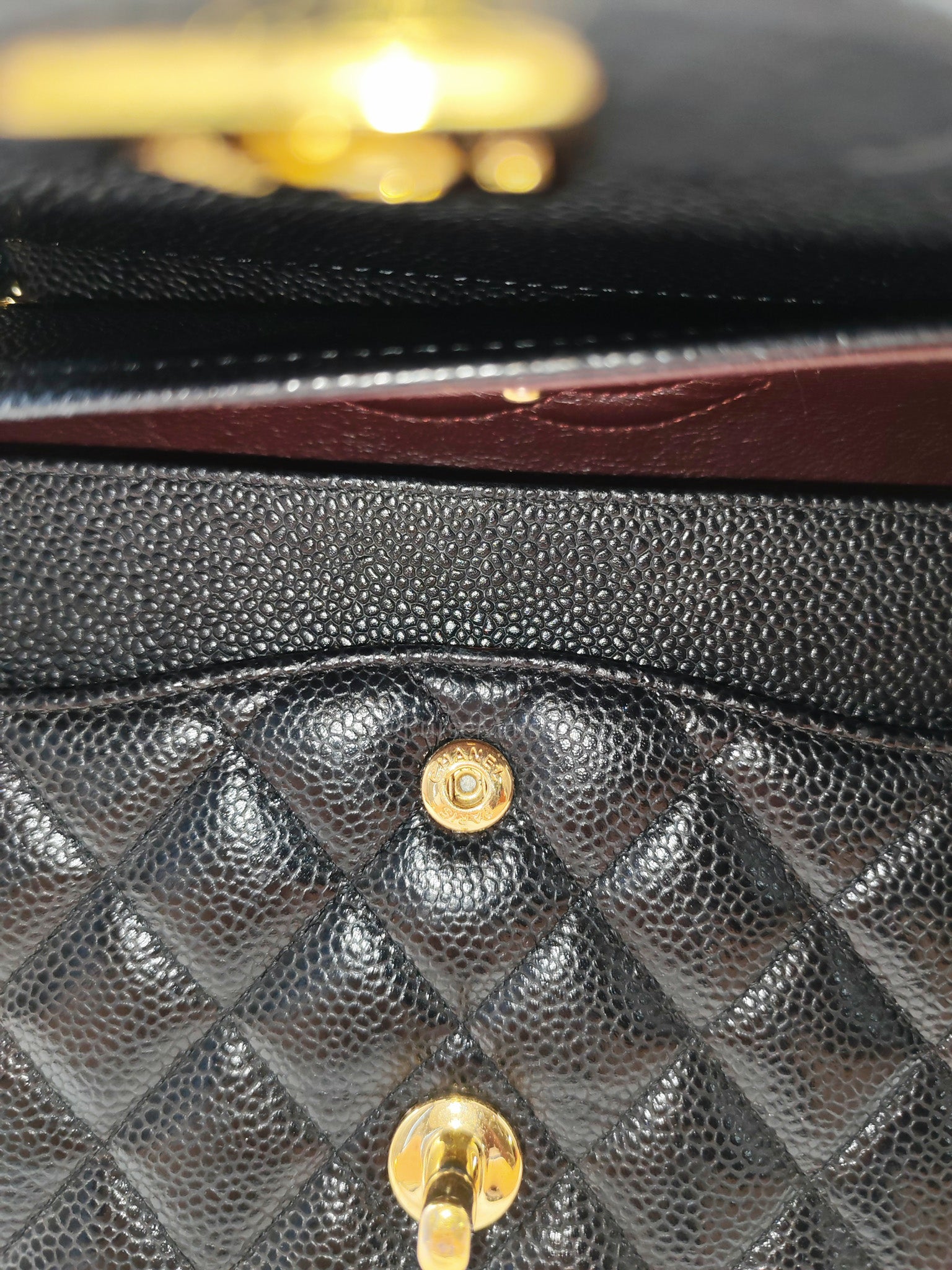 Classic Double Flap Medium in Black Quilted Caviar Leather & Gold Hardware Series 20