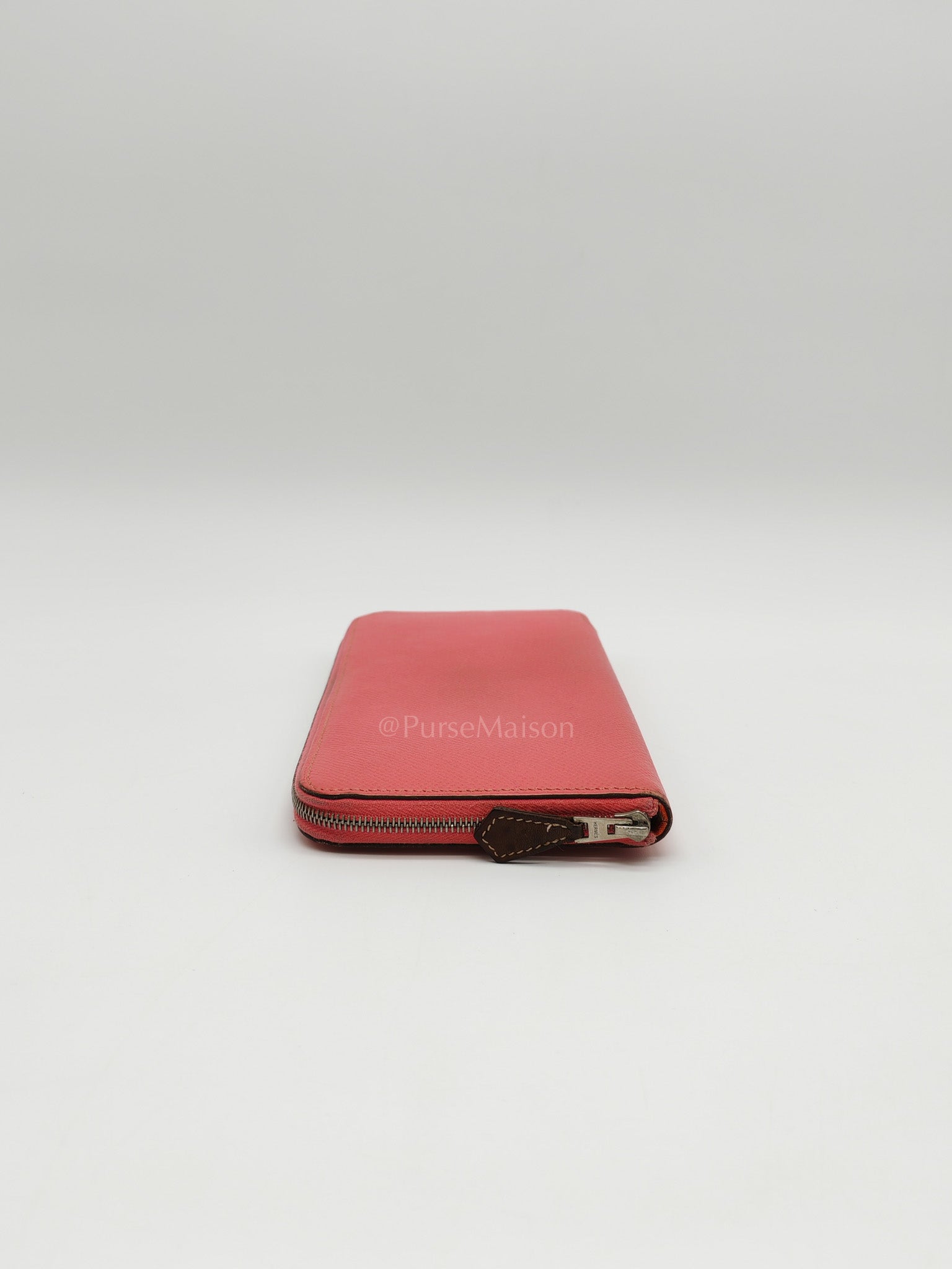 Azap Silk-In Long Wallet in Pink Epsom Leather & Palladium Hardware Stamp X (2016)
