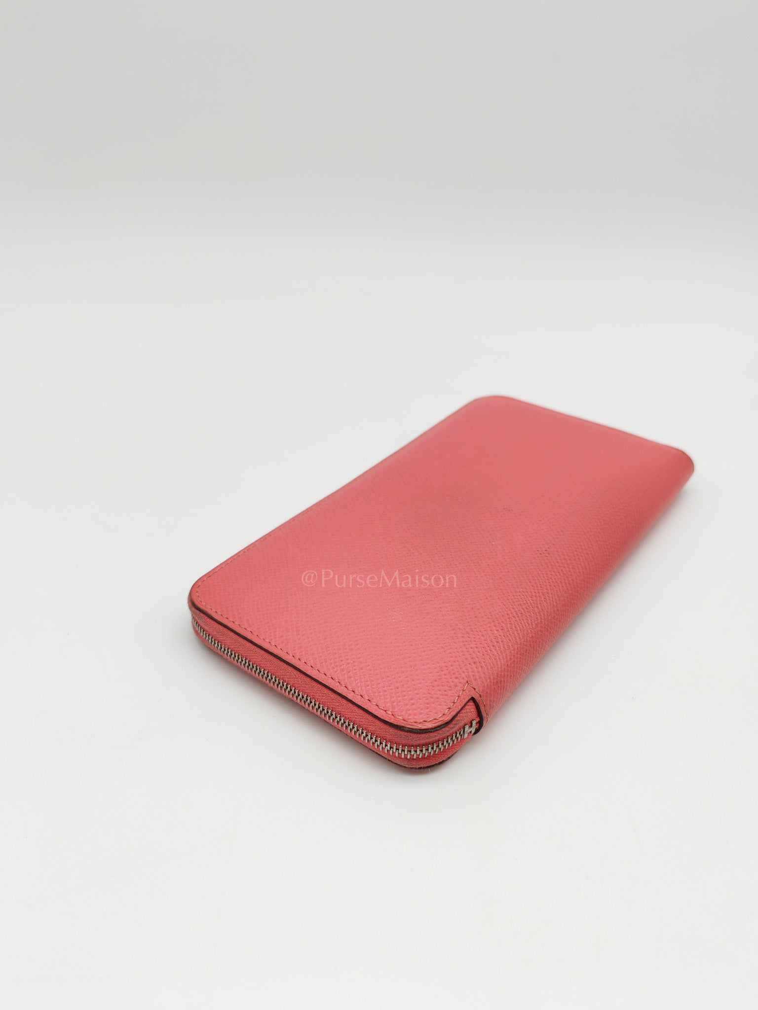 Azap Silk-In Long Wallet in Pink Epsom Leather & Palladium Hardware Stamp X (2016)