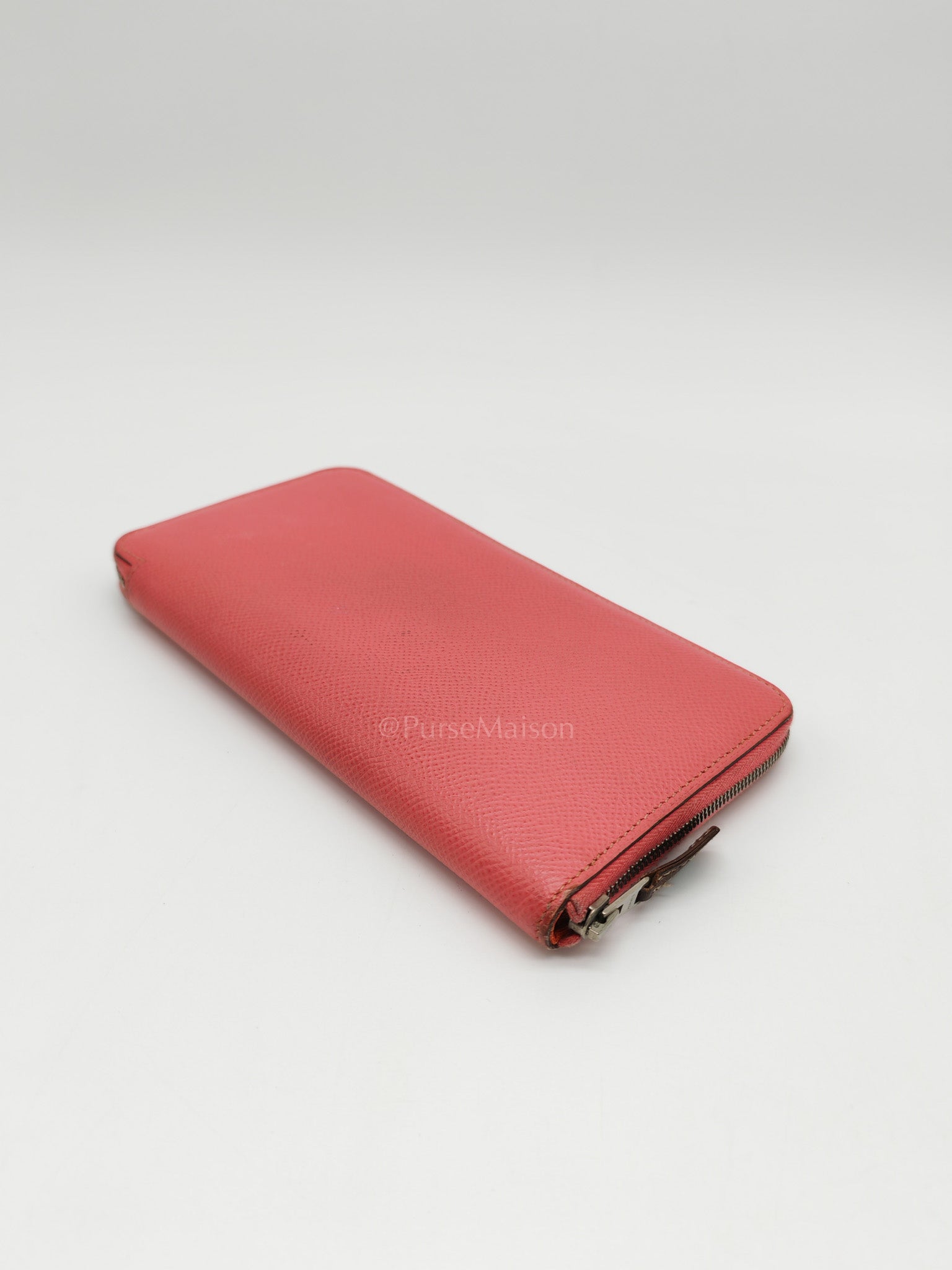Azap Silk-In Long Wallet in Pink Epsom Leather & Palladium Hardware Stamp X (2016)