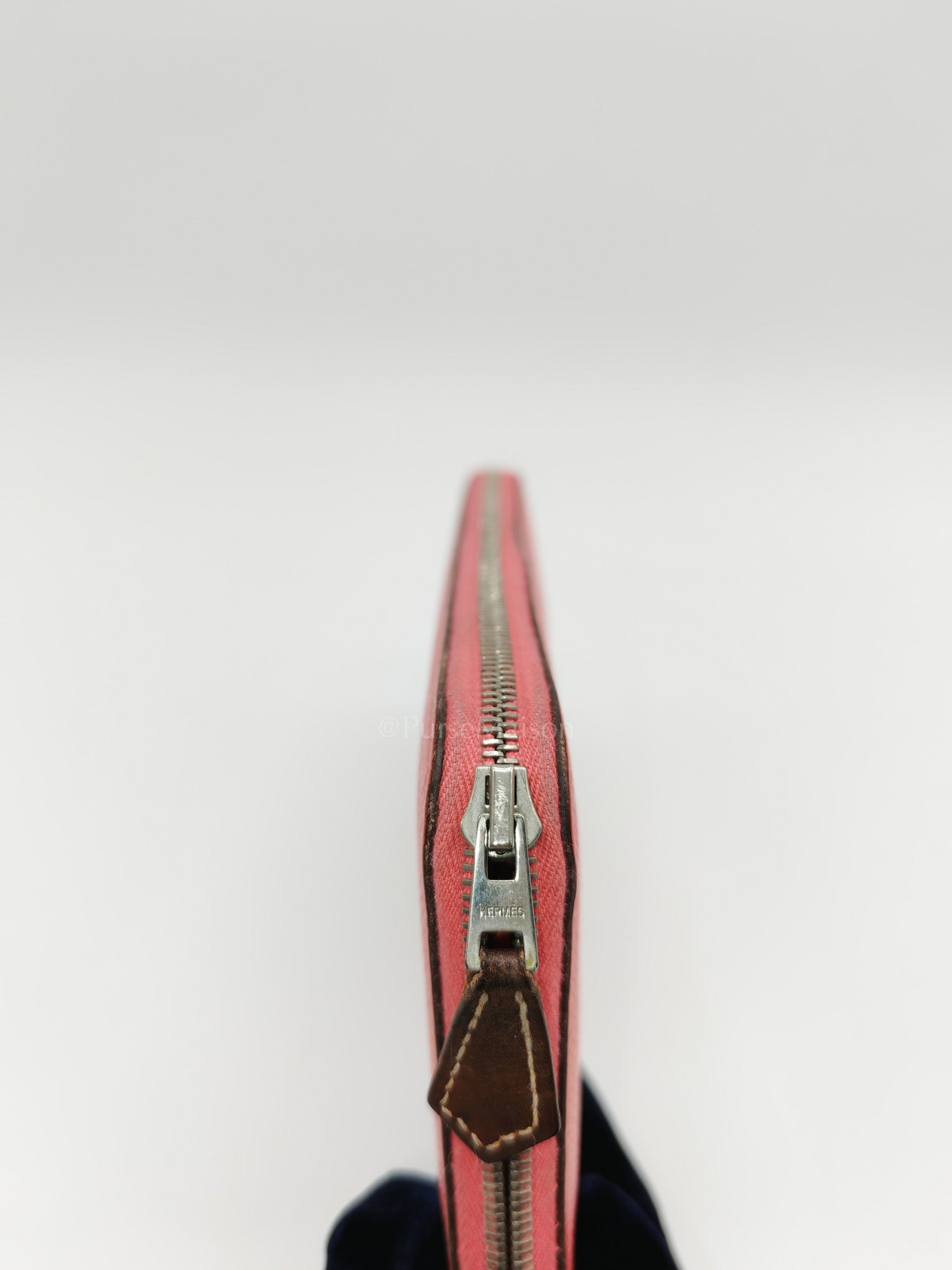 Azap Silk-In Long Wallet in Pink Epsom Leather & Palladium Hardware Stamp X (2016)