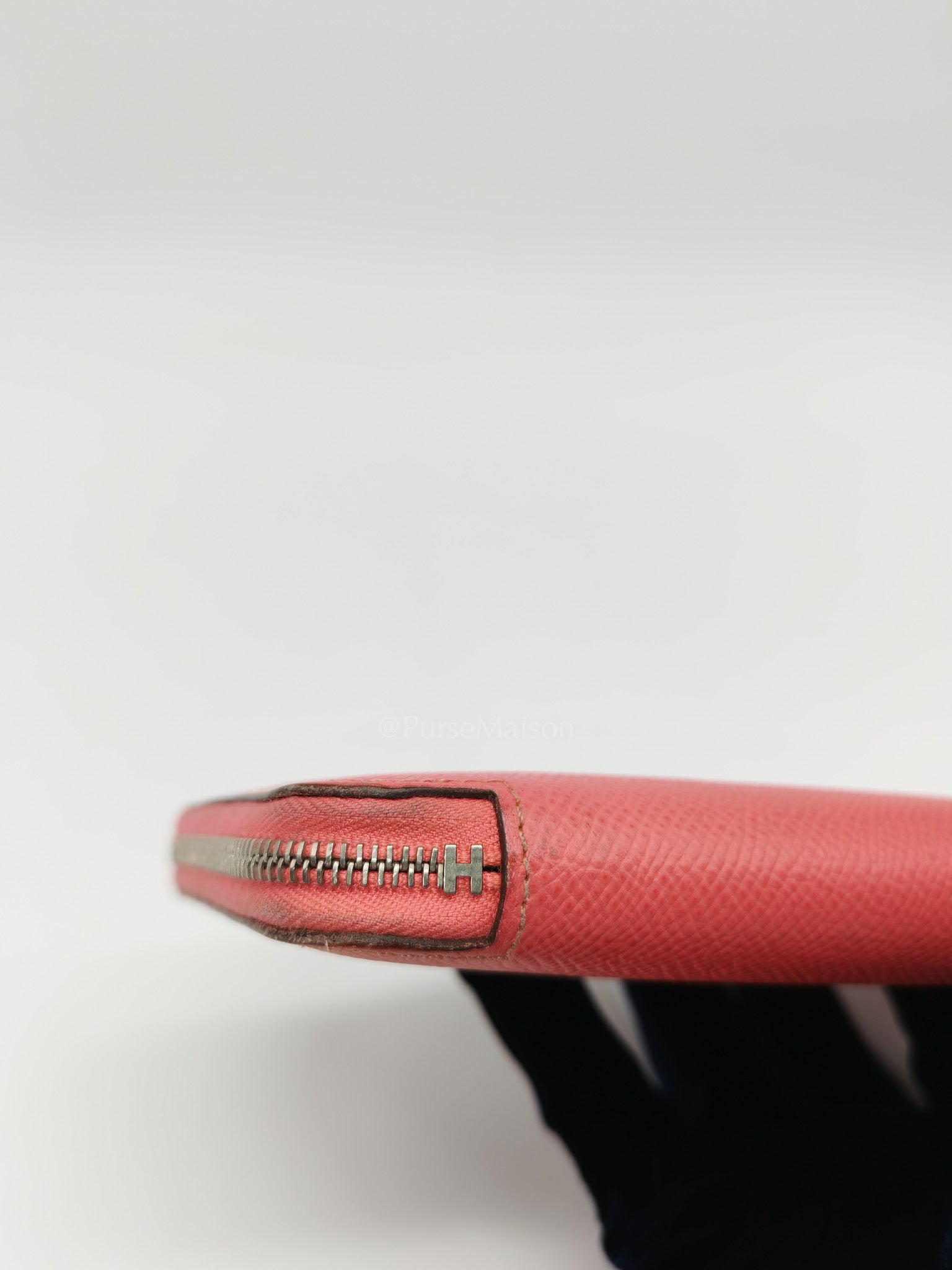 Azap Silk-In Long Wallet in Pink Epsom Leather & Palladium Hardware Stamp X (2016)