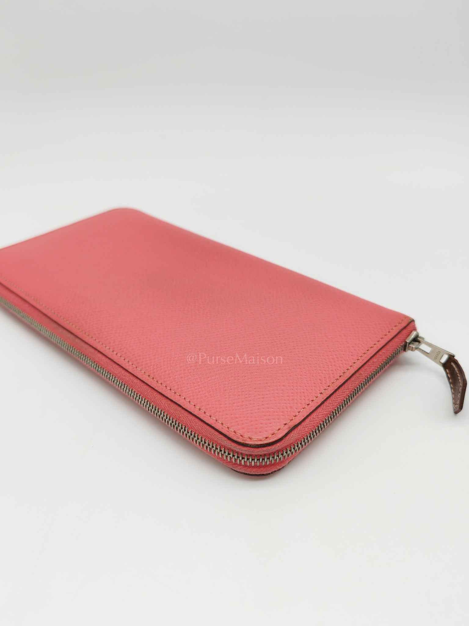 Azap Silk-In Long Wallet in Pink Epsom Leather & Palladium Hardware Stamp X (2016)