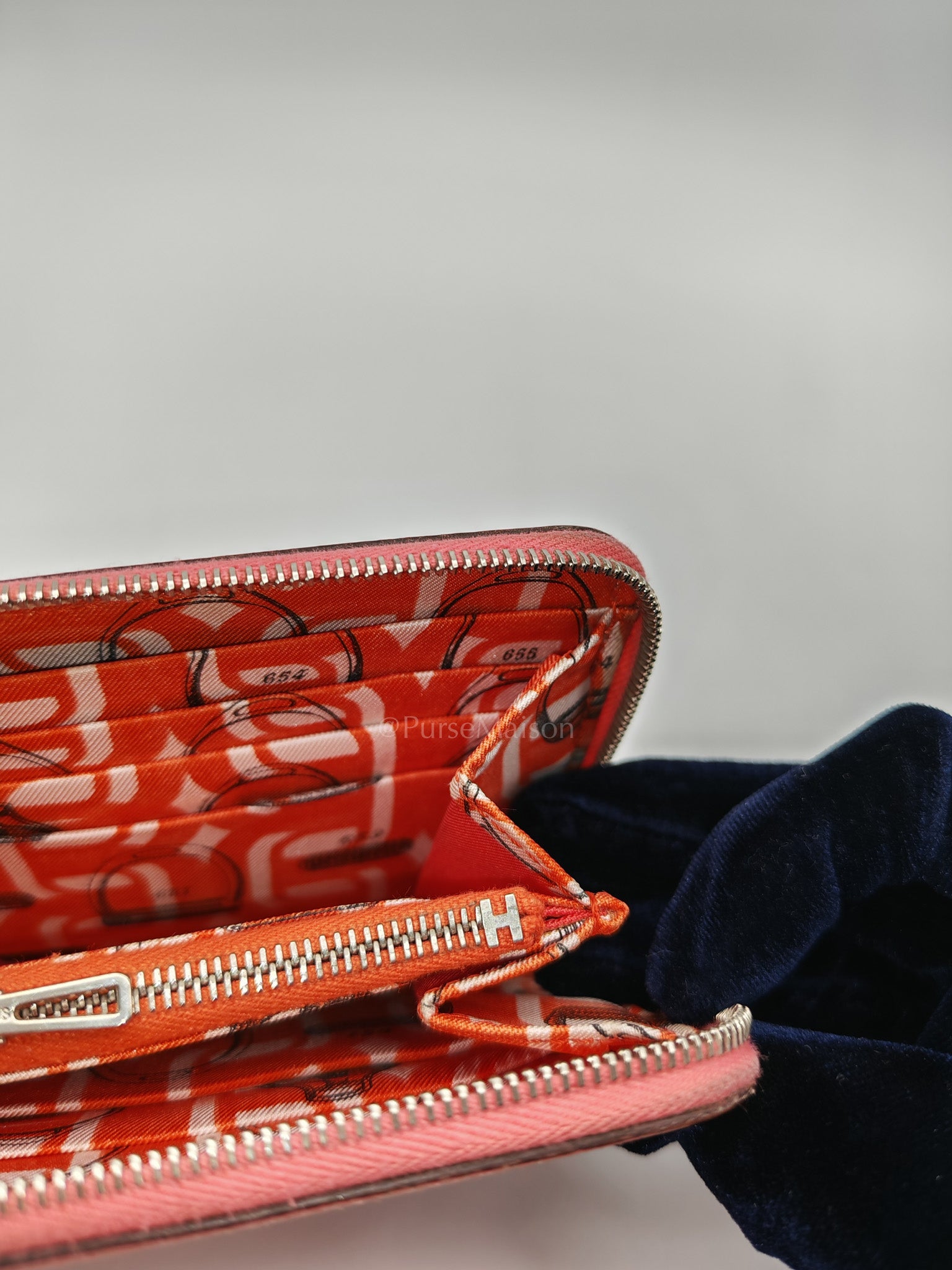 Azap Silk-In Long Wallet in Pink Epsom Leather & Palladium Hardware Stamp X (2016)