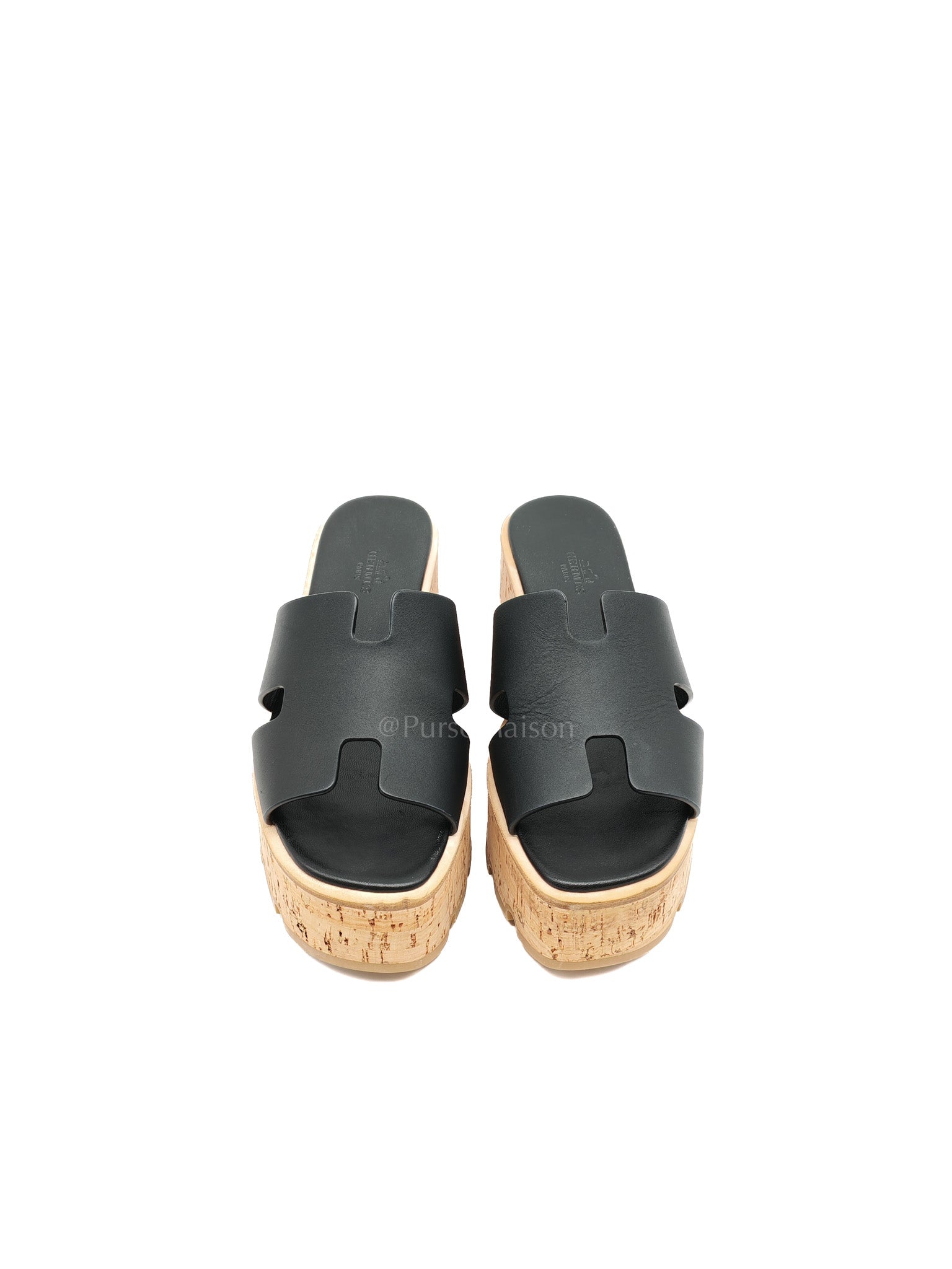 Eze Sandals in Black Calfskin Leather Size 36 EU (23.5 cm)