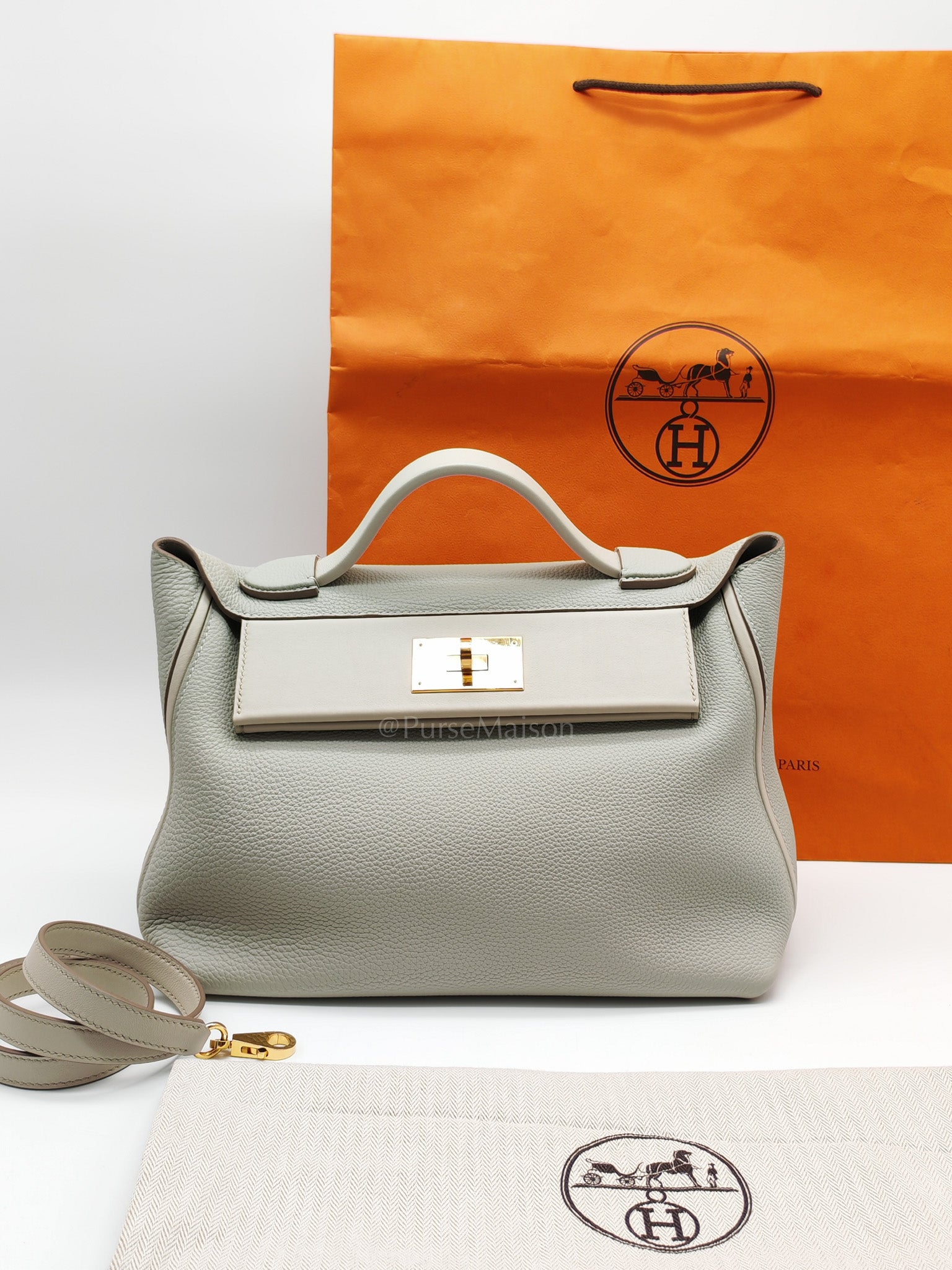 24/24 29 Bag in Beton Togo Leather & Gold Hardware Stamp Y (2020)