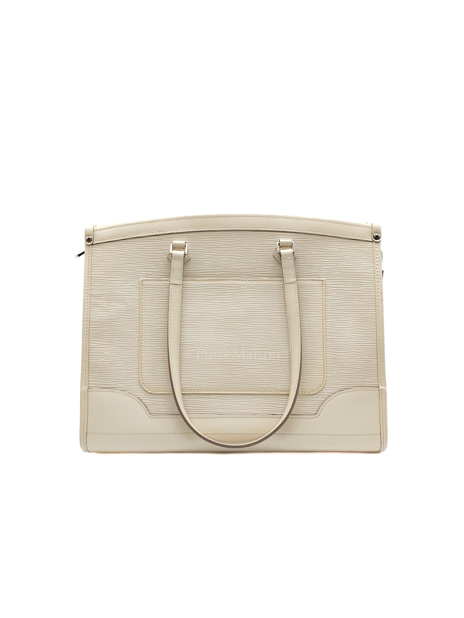 Medeleine GM Bag in White Epi Leather & Silver Hardware (Datecode: AR1099)