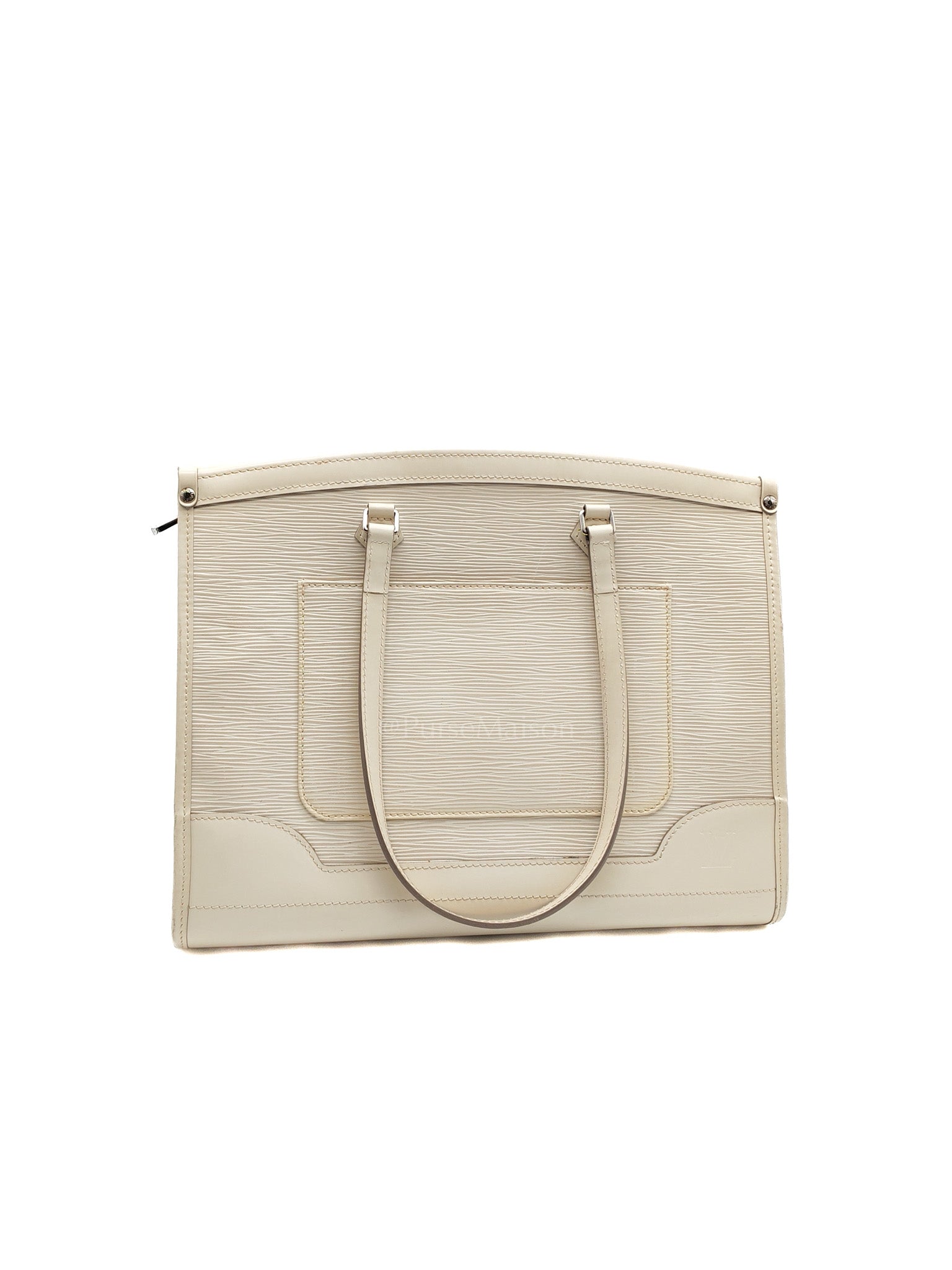Medeleine GM Bag in White Epi Leather & Silver Hardware (Datecode: AR1099)