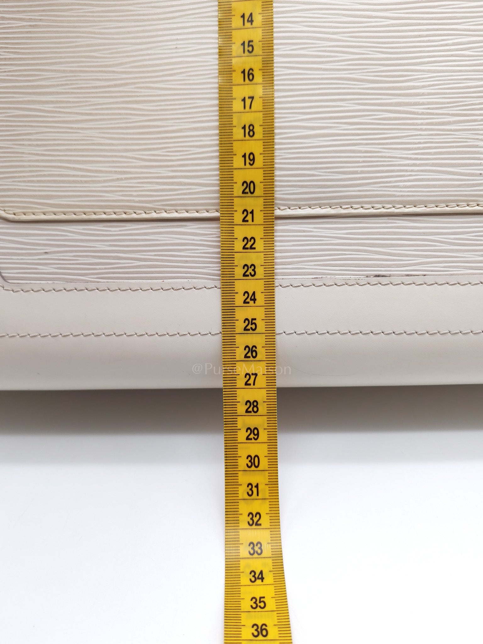 Medeleine GM Bag in White Epi Leather & Silver Hardware (Datecode: AR1099)