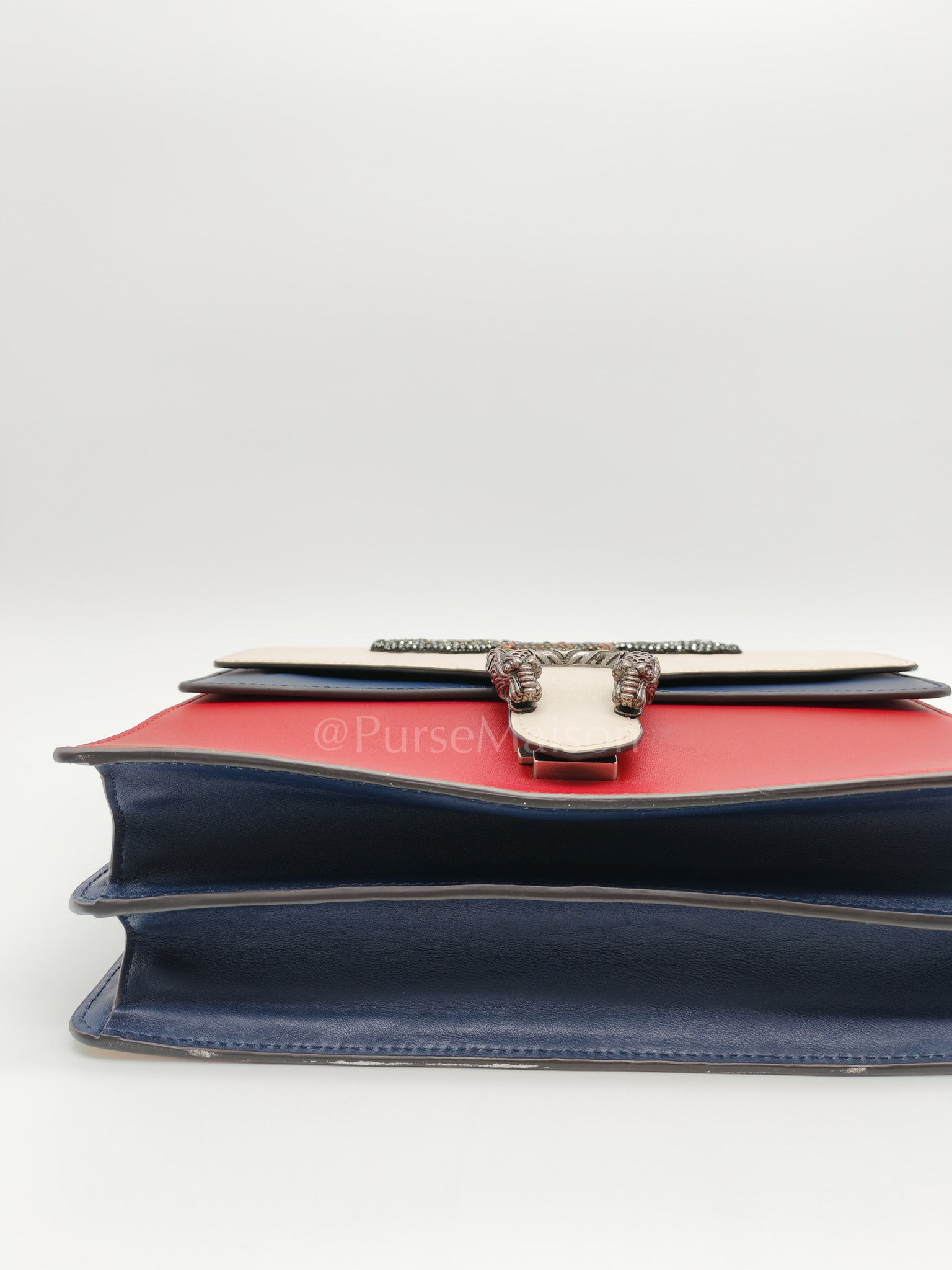 Dionysus Medium Shoulder Bag in Tricolor Prominent Embroidered Bee and Ruthenium Hardware