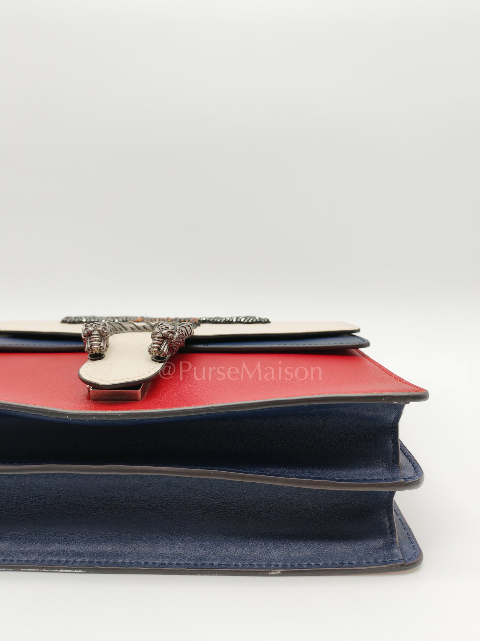 Dionysus Medium Shoulder Bag in Tricolor Prominent Embroidered Bee and Ruthenium Hardware