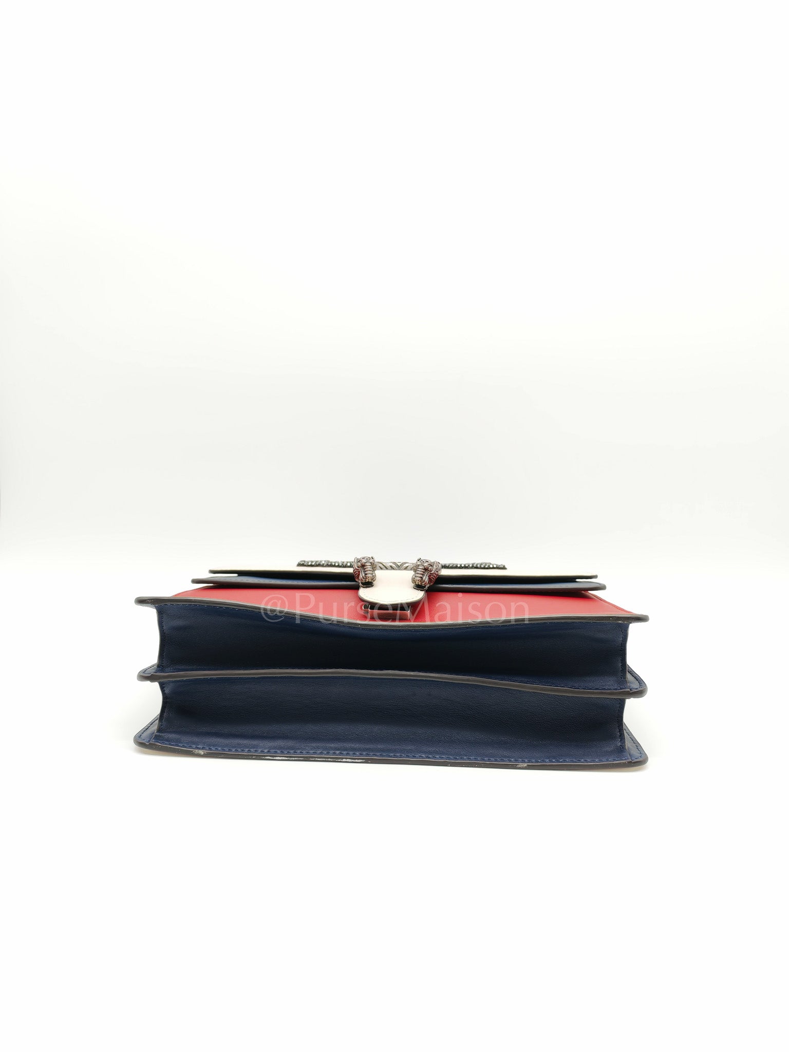 Dionysus Medium Shoulder Bag in Tricolor Prominent Embroidered Bee and Ruthenium Hardware