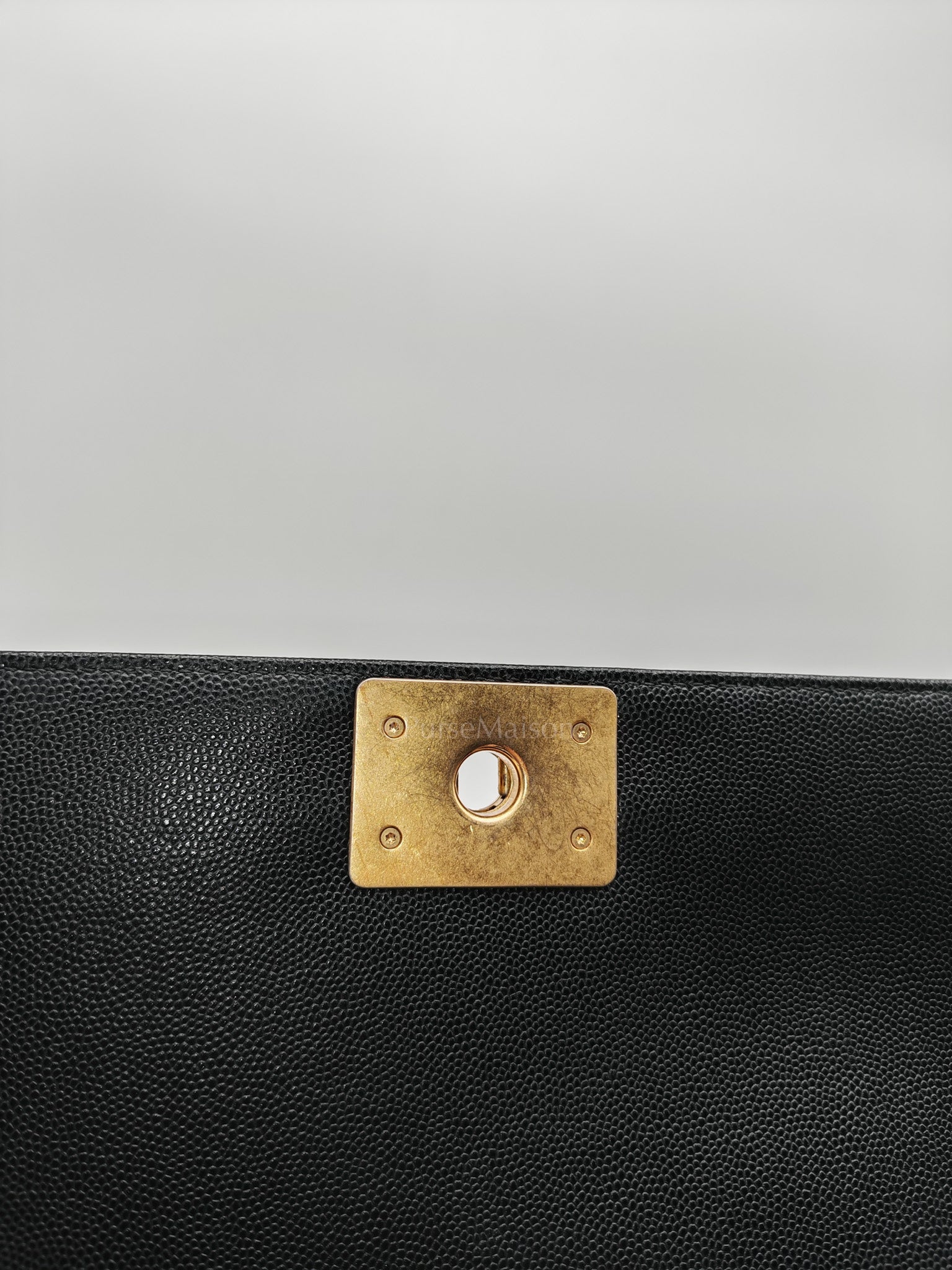 Le Boy Old Medium in Black Quilted Caviar Leather & Aged Gold Hardware Series 28