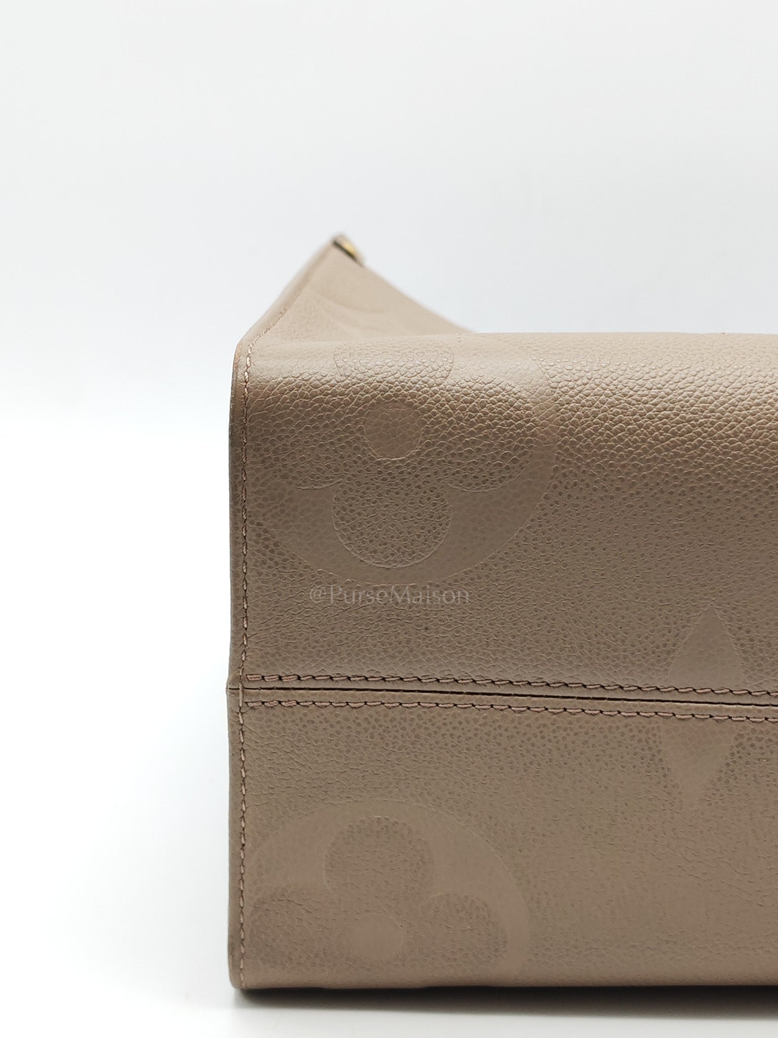 OnTheGo MM (OTG) in Beige Monogram Empriente Leather & Gold Hardware Microchip