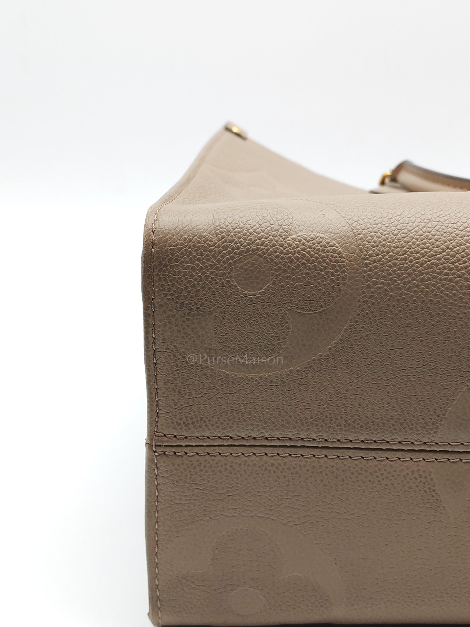 OnTheGo MM (OTG) in Beige Monogram Empriente Leather & Gold Hardware Microchip