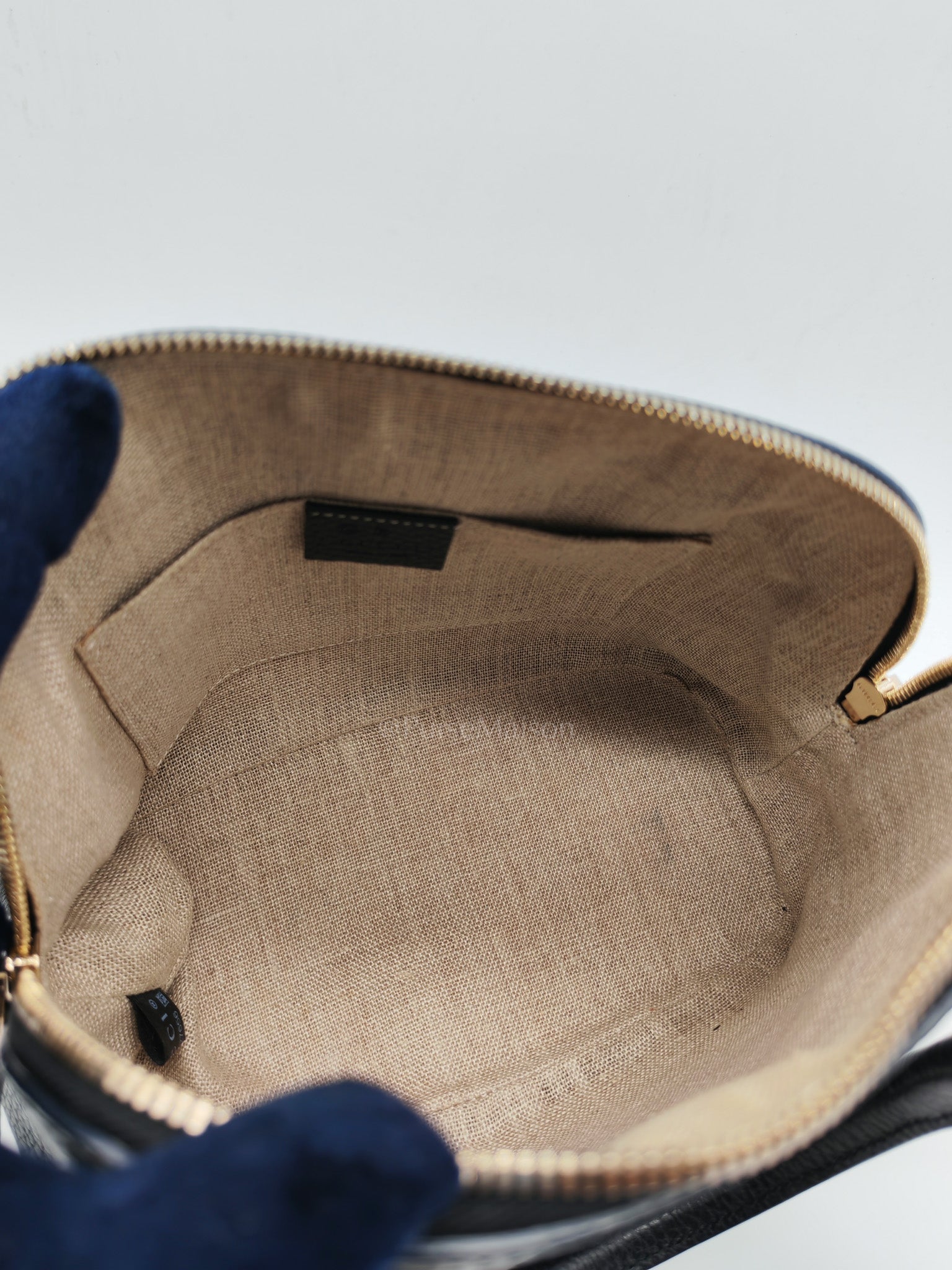 Dome Bag Small in Black GG Charm Satchel Pebbled Leather & Light Gold Hardware