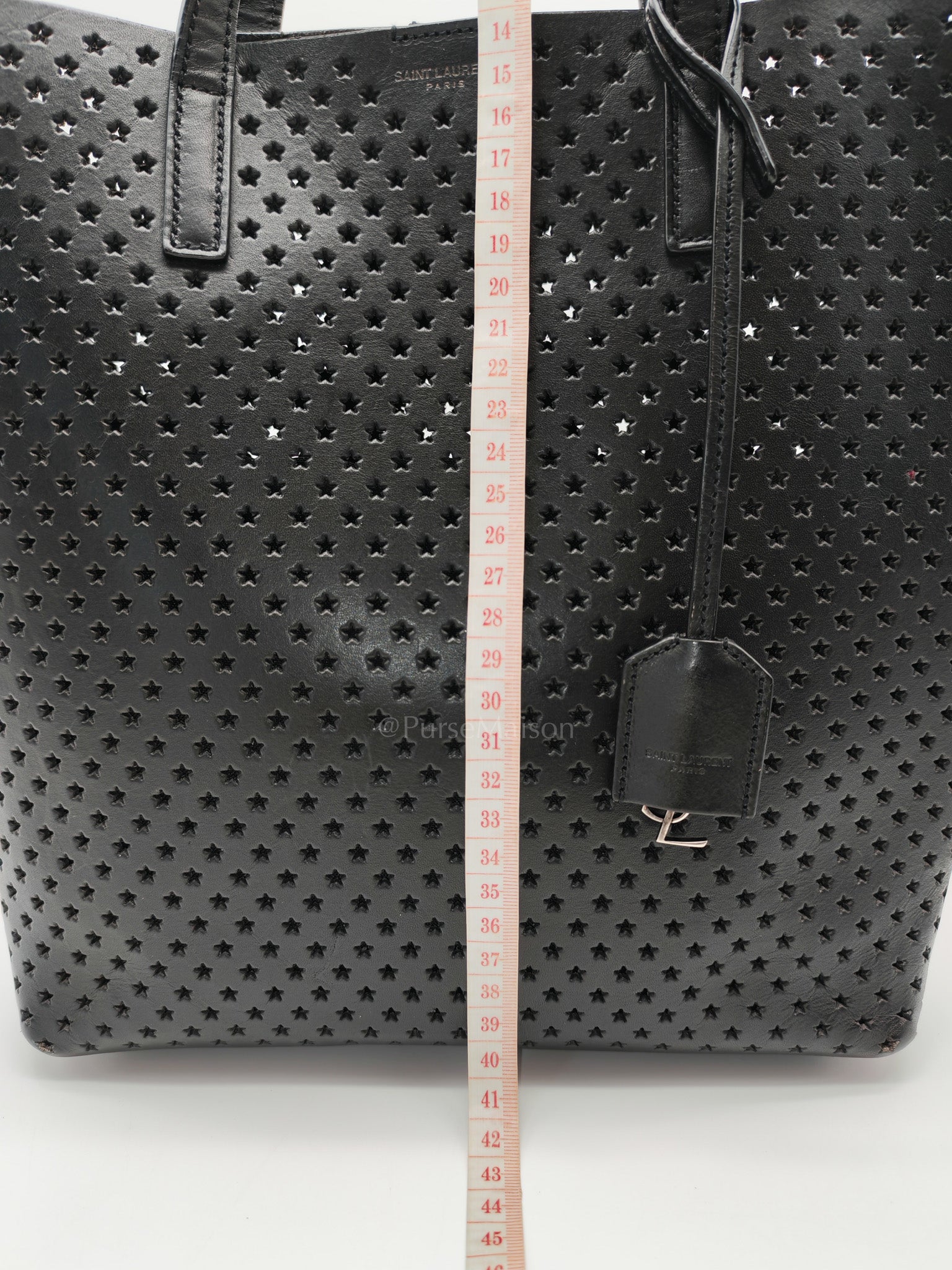 Perforated Star in Black Calfskin Leather Crossbody Bag
