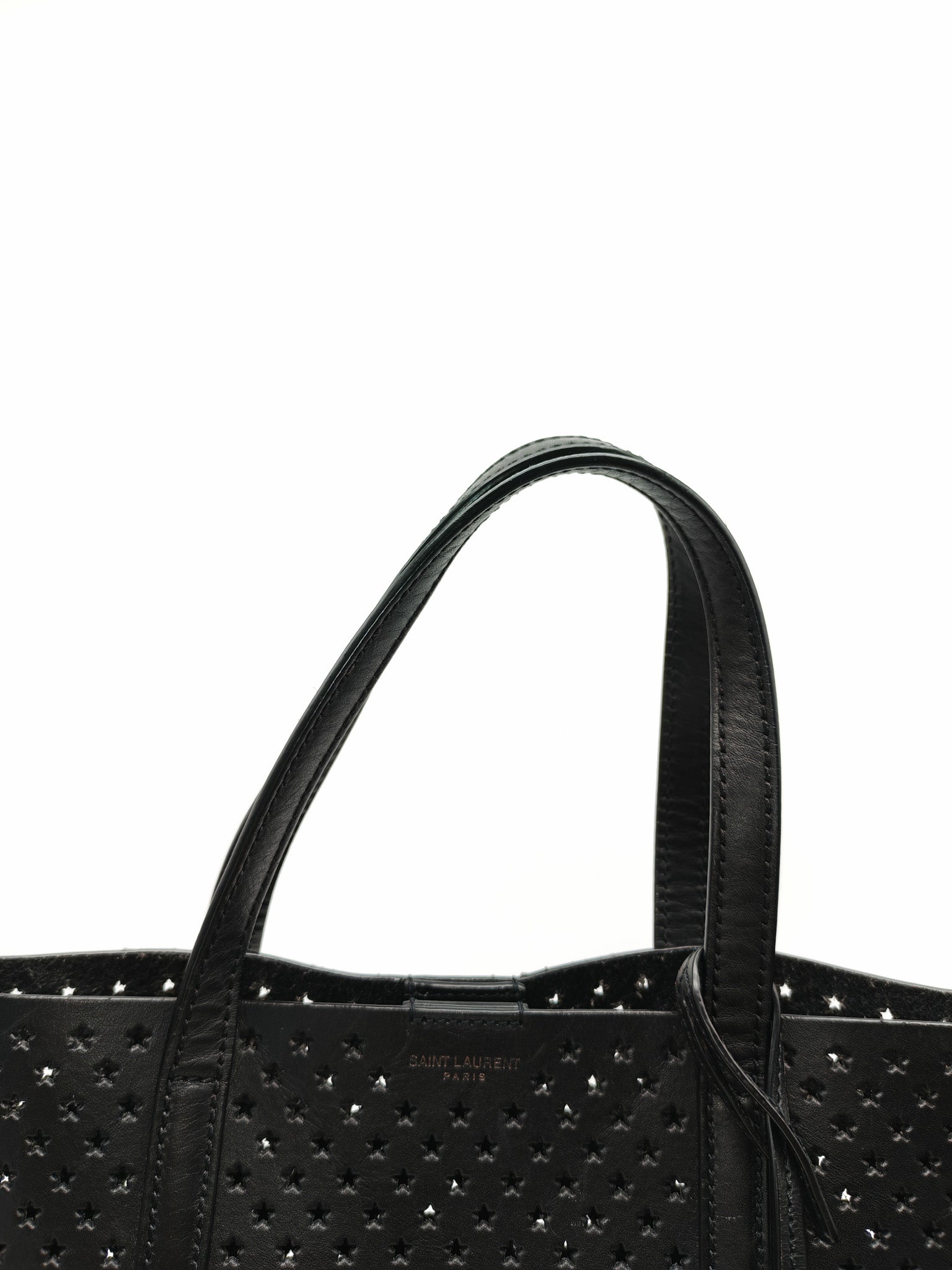 Perforated Star in Black Calfskin Leather Crossbody Bag