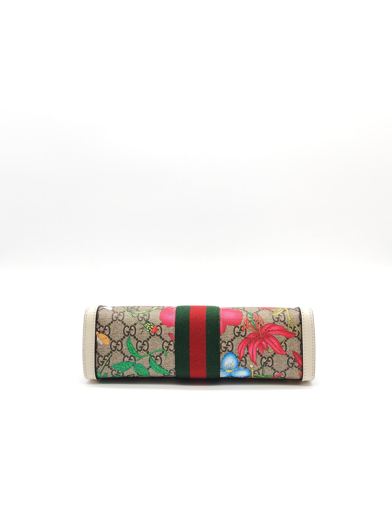 Ophidia Chain Shoulder Bag in GG Flora Coated Canvas & Gold Hardware