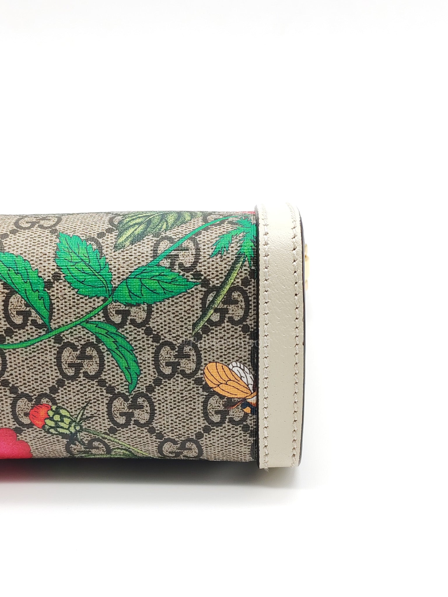 Ophidia Chain Shoulder Bag in GG Flora Coated Canvas & Gold Hardware