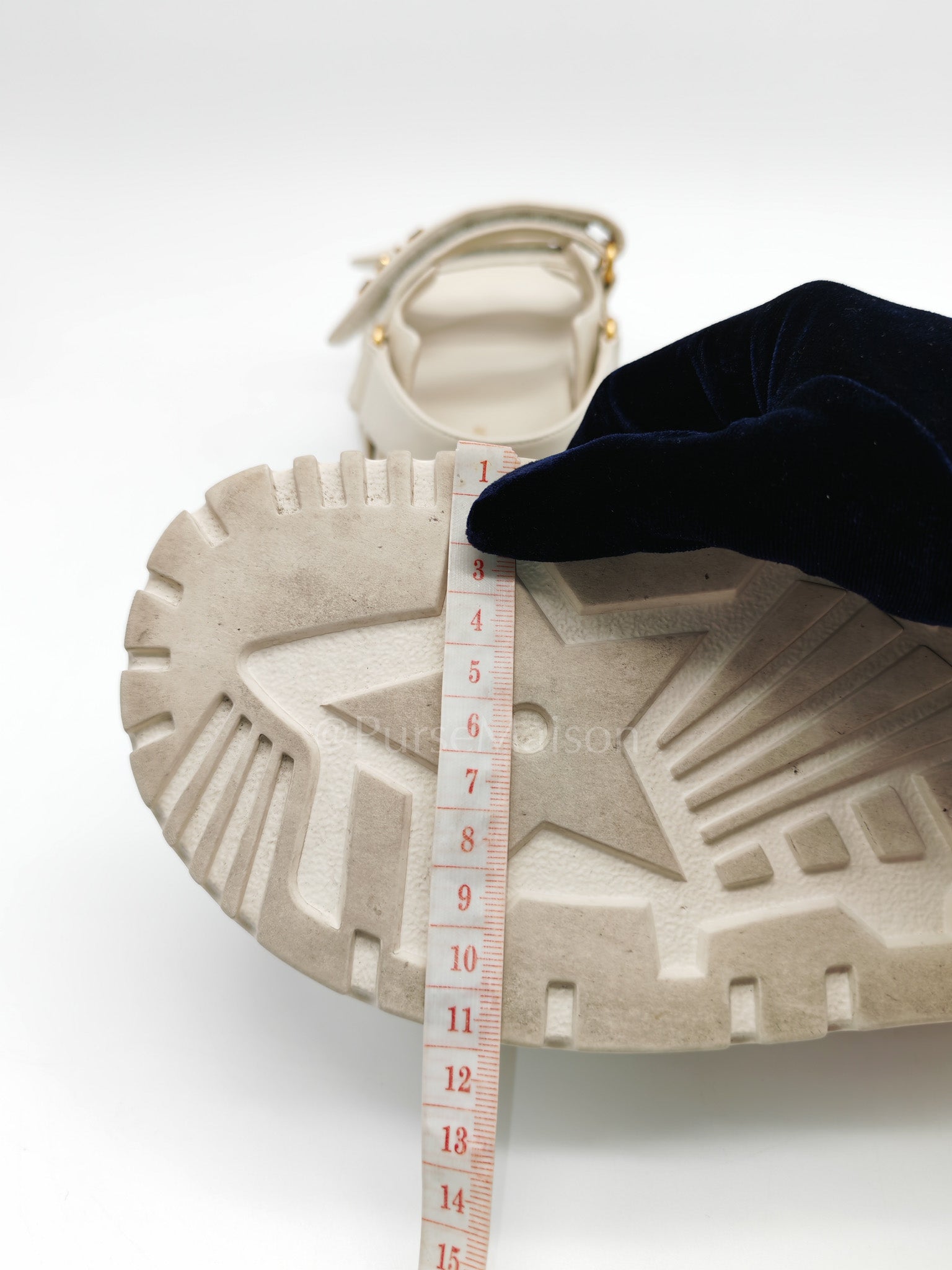 Diorack Sandals in White Lambskin Leather & Gold Hardware Size 36 EU (23cm)