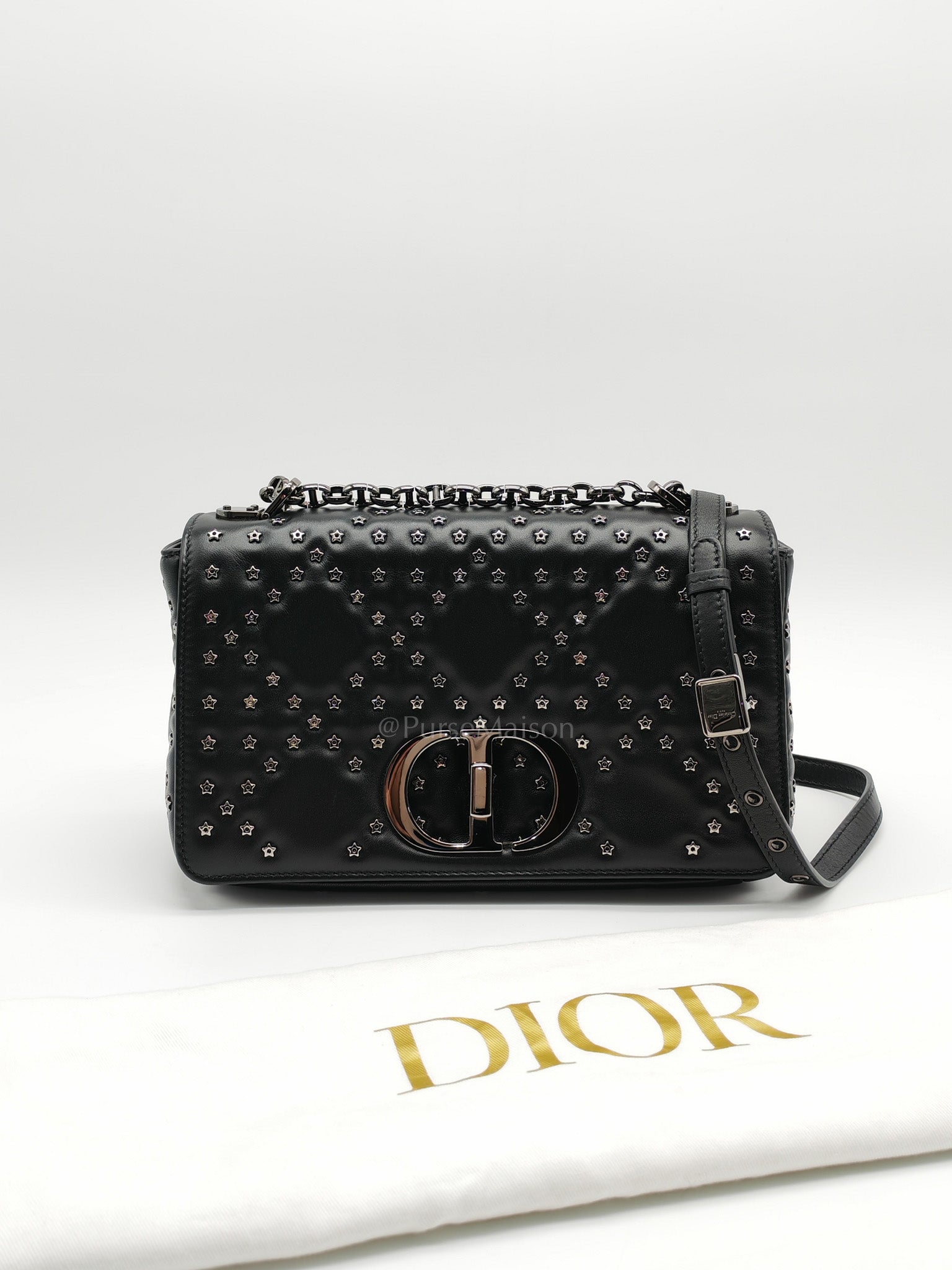 Caro Lucky Star in Black Quilted Cannage Lambskin Leather