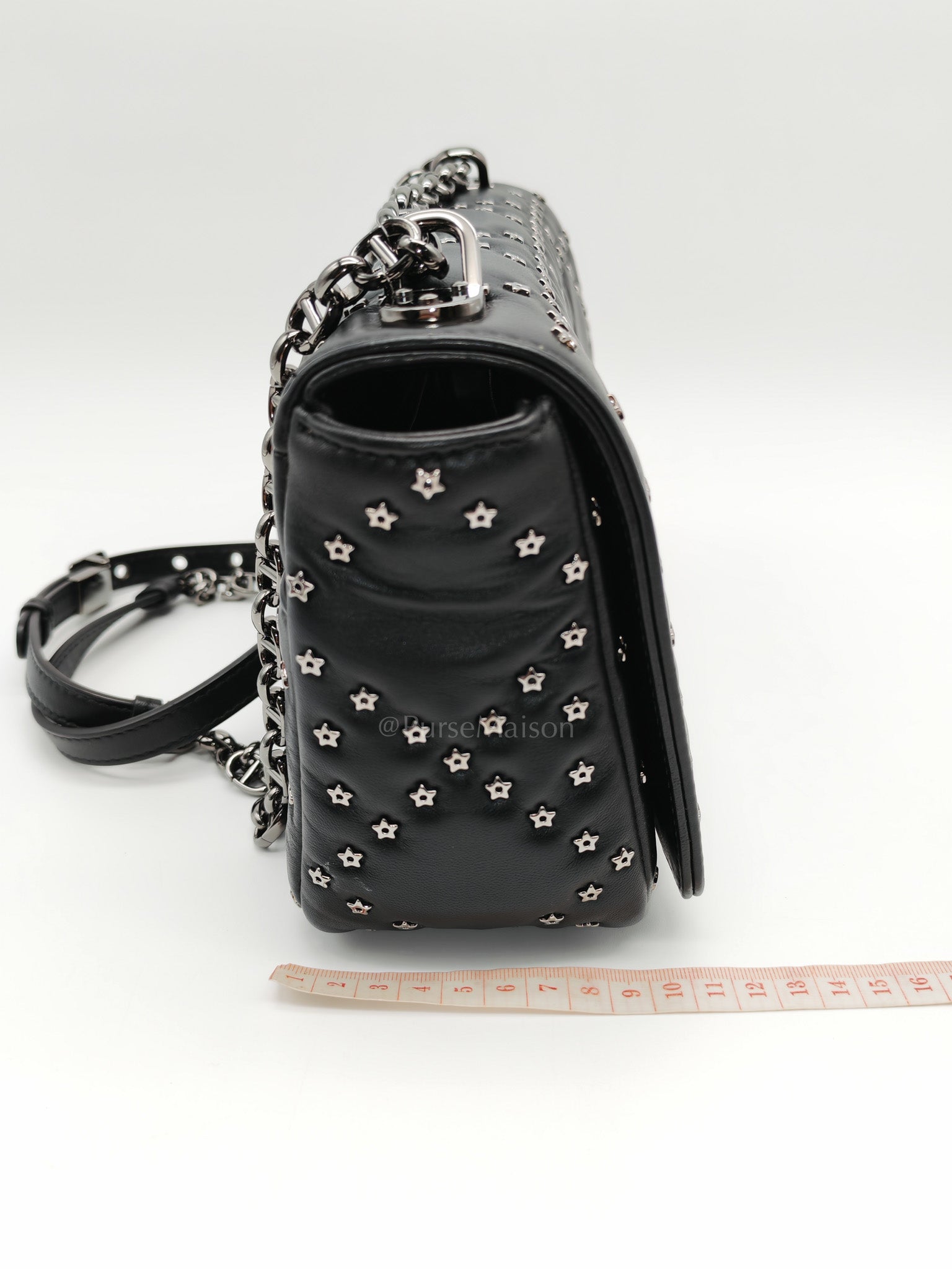 Caro Lucky Star in Black Quilted Cannage Lambskin Leather