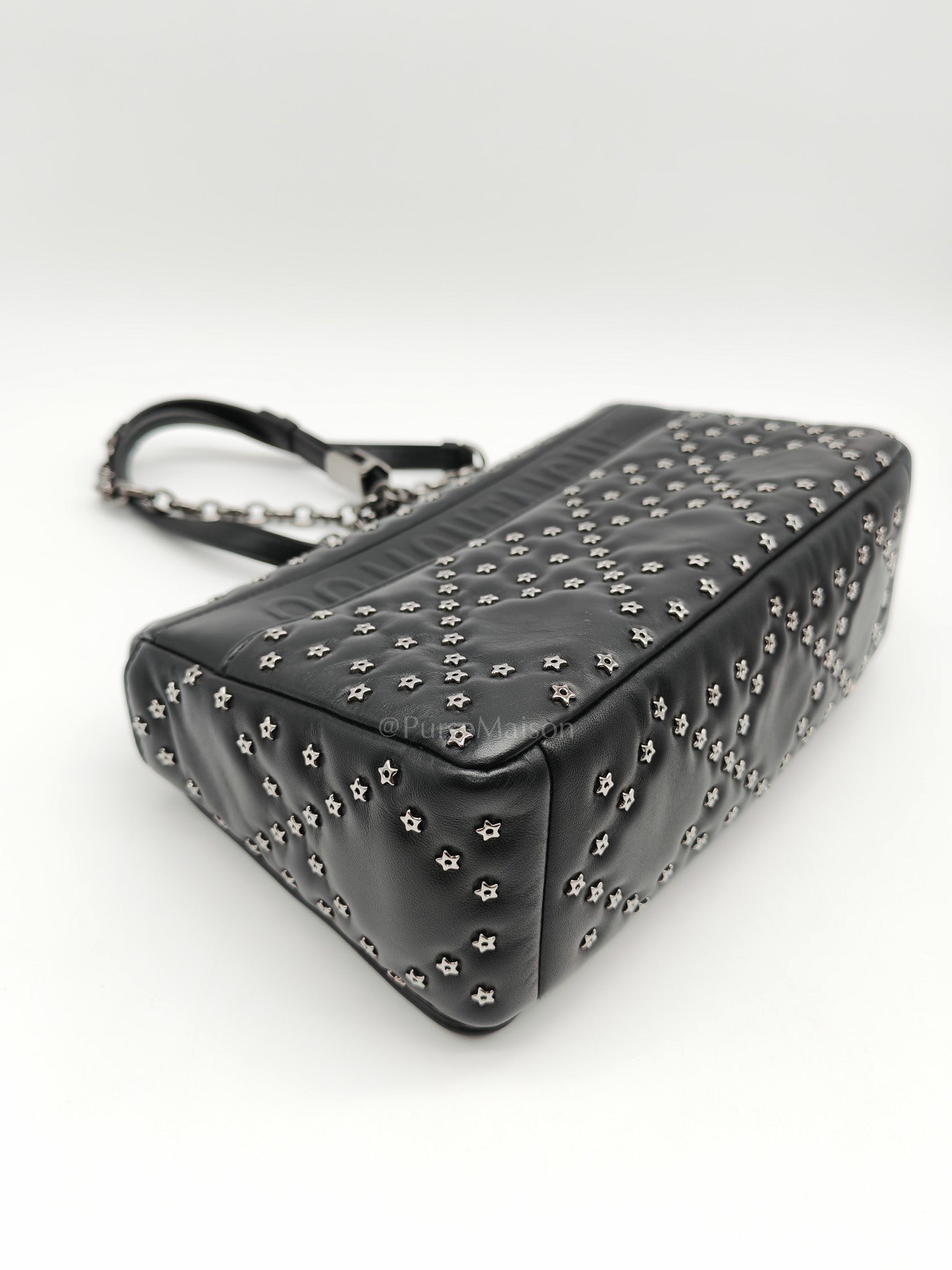 Caro Lucky Star in Black Quilted Cannage Lambskin Leather