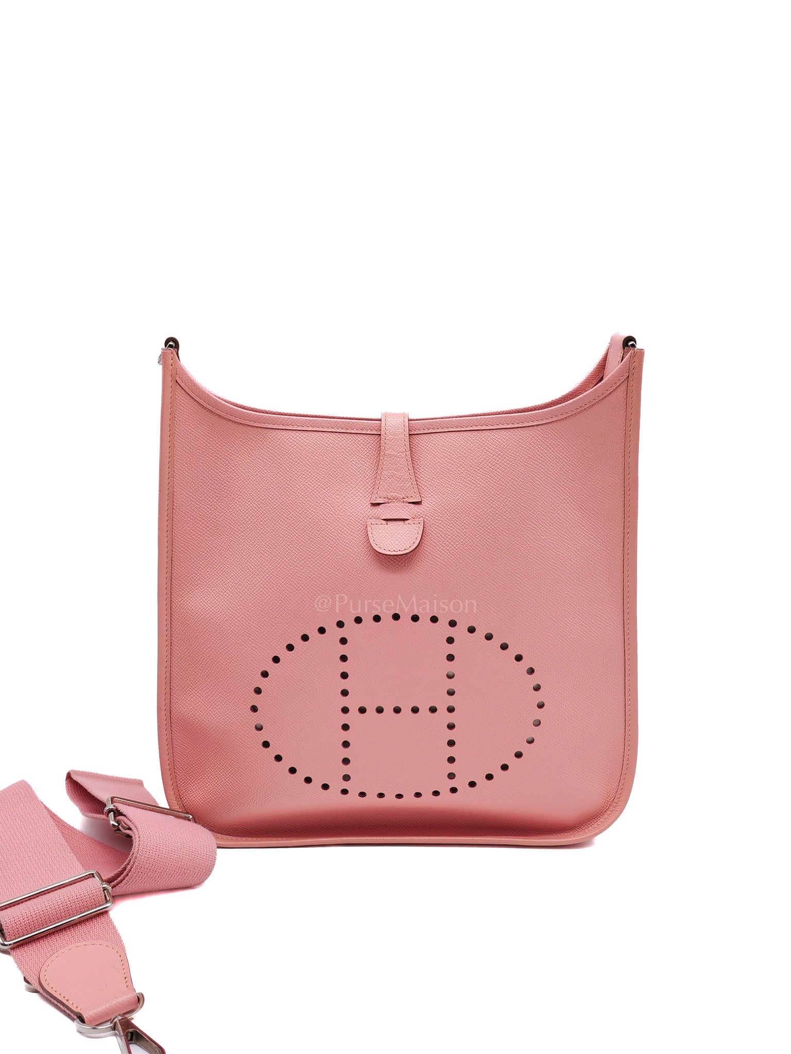Evelyne PM in Pink Epsom Leather & Palladium Hardware Stamp T(2015)