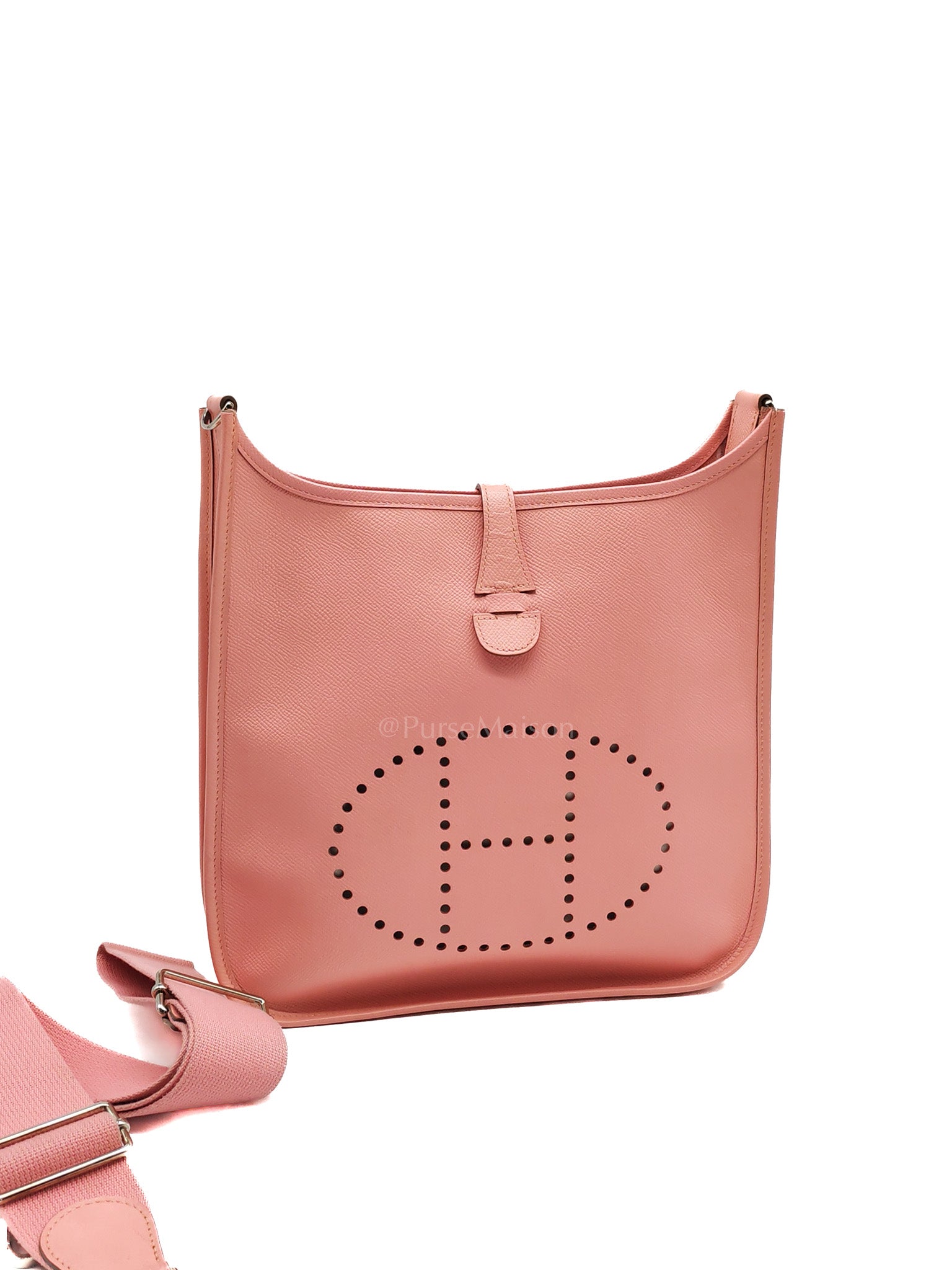 Evelyne PM in Pink Epsom Leather & Palladium Hardware Stamp T(2015)