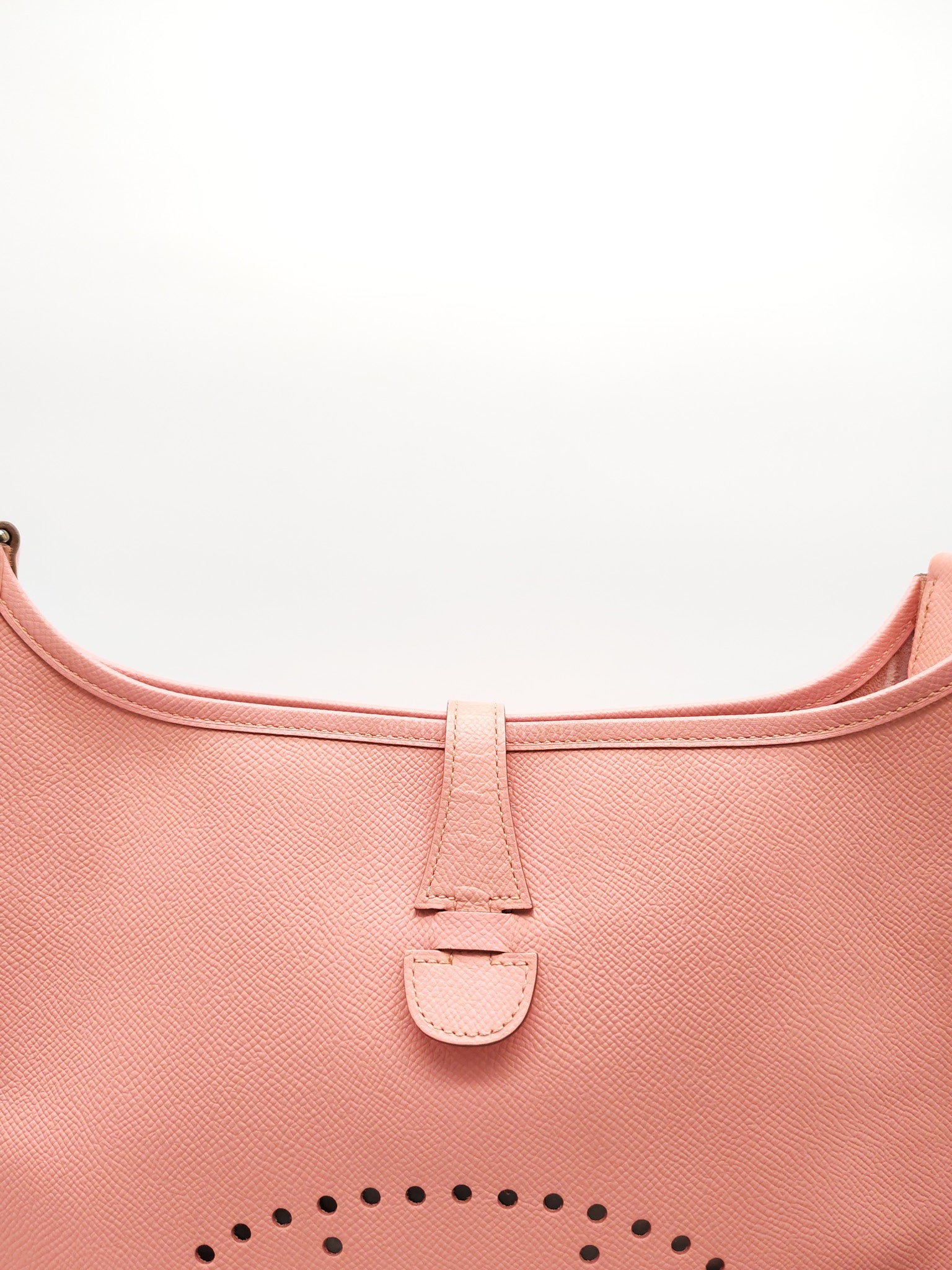 Evelyne PM in Pink Epsom Leather & Palladium Hardware Stamp T(2015)