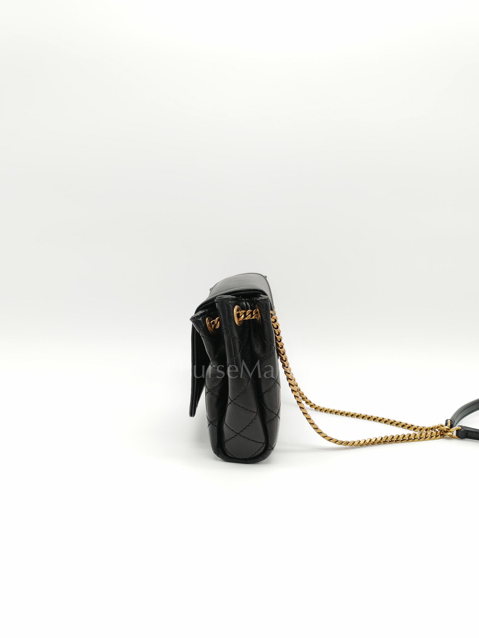 Mini Nolita Crossbody Bag in Black Agneau Leather Gold Hardware