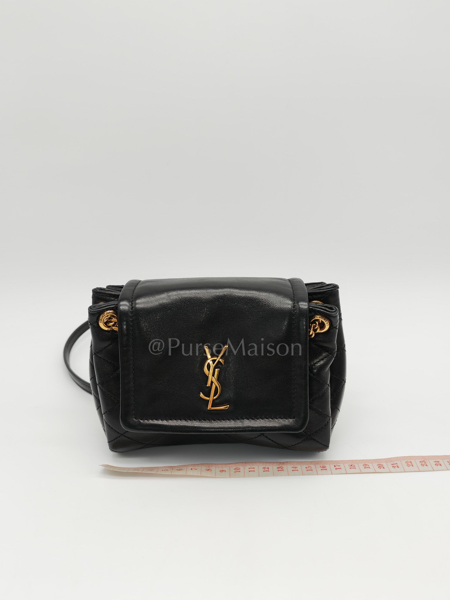 Mini Nolita Crossbody Bag in Black Agneau Leather Gold Hardware