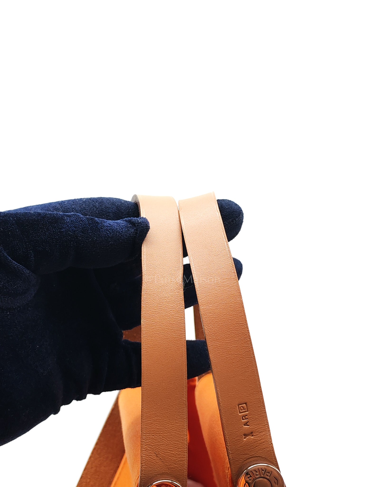Cabag 32 Tote Bag in Orange Elan & Palladium Hardware Stamp Square P (2012) | Purse Maison Luxury Bags Shop