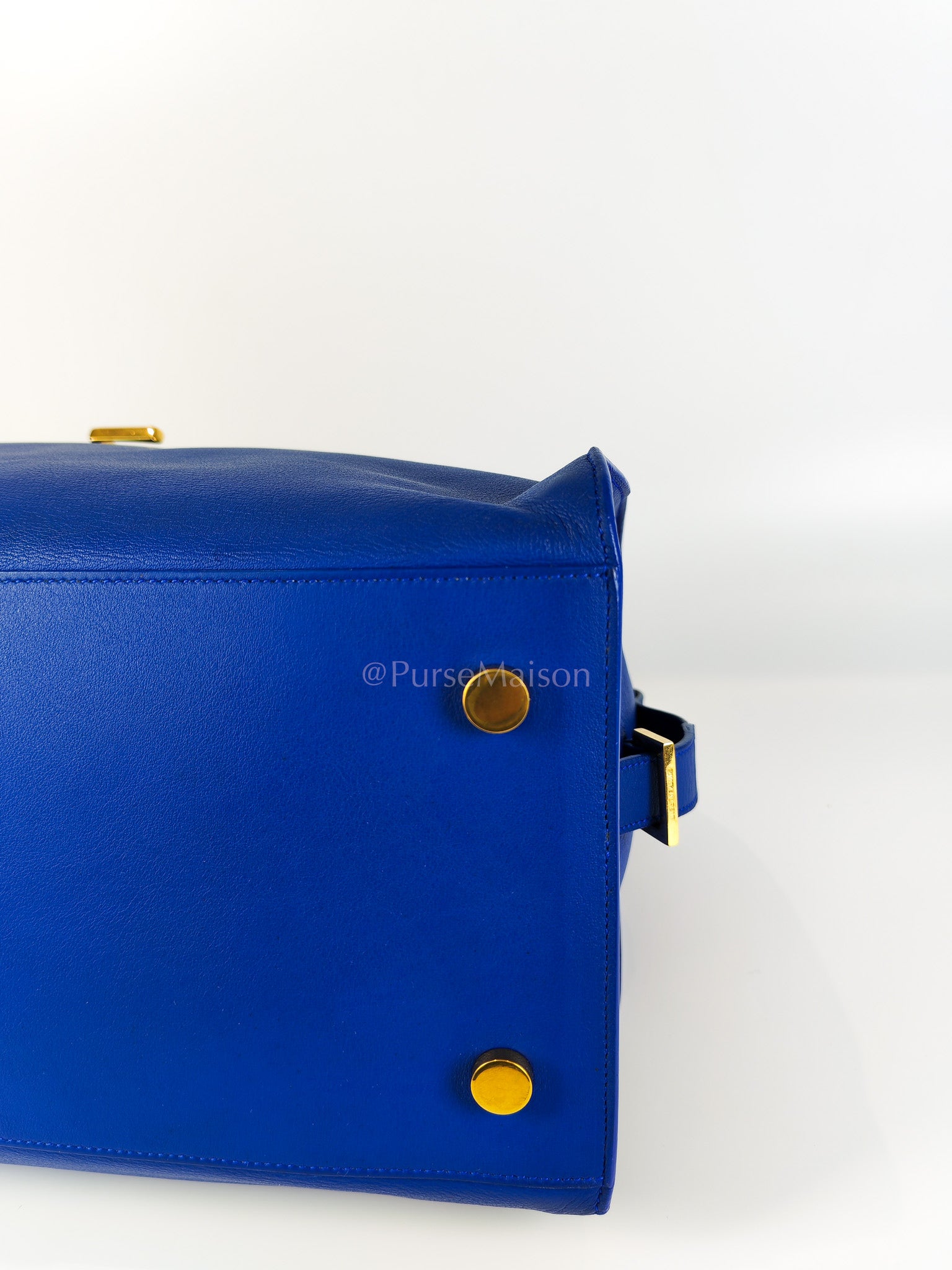 Cabas Handbag Large in Blue Calfskin Leather | Purse Maison Luxury Bags Shop