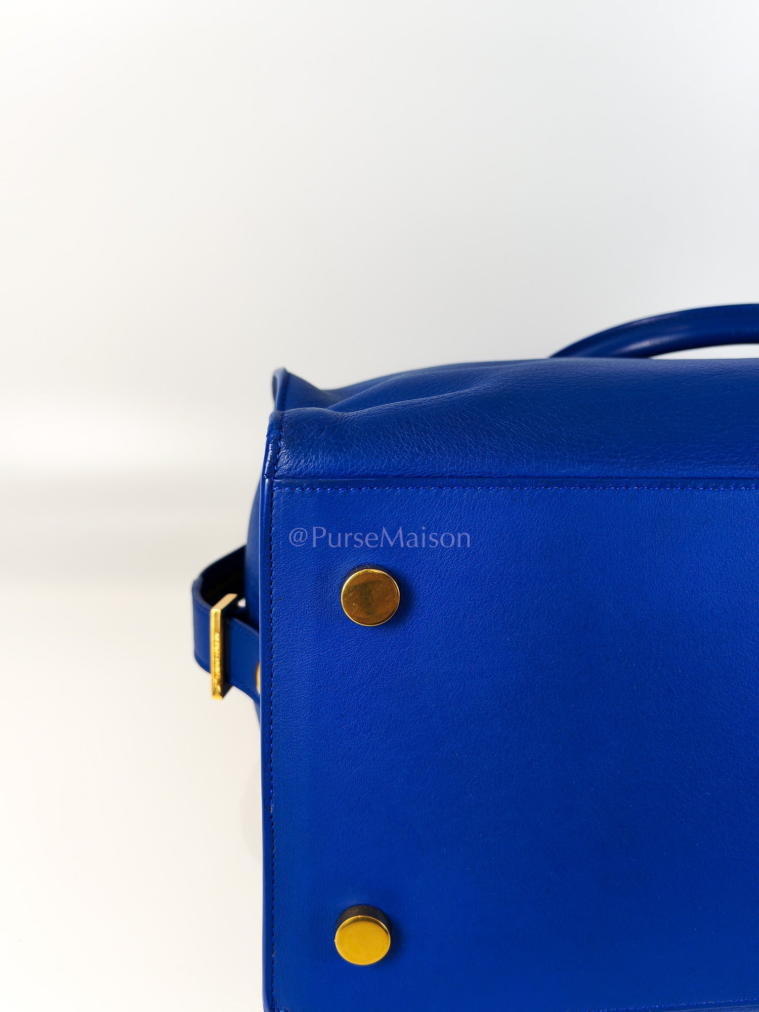 Cabas Handbag Large in Blue Calfskin Leather | Purse Maison Luxury Bags Shop