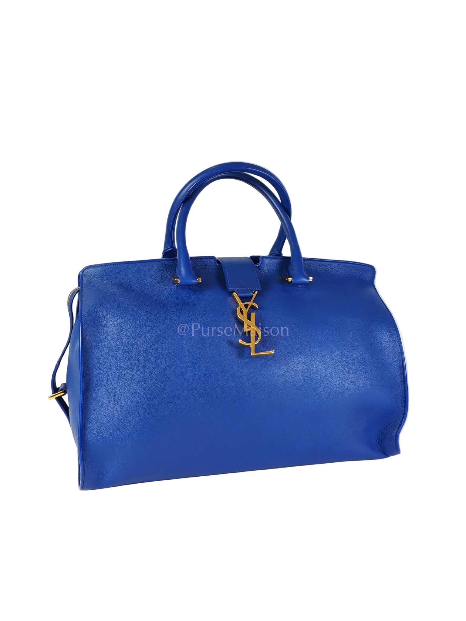 Cabas Handbag Large in Blue Calfskin Leather | Purse Maison Luxury Bags Shop