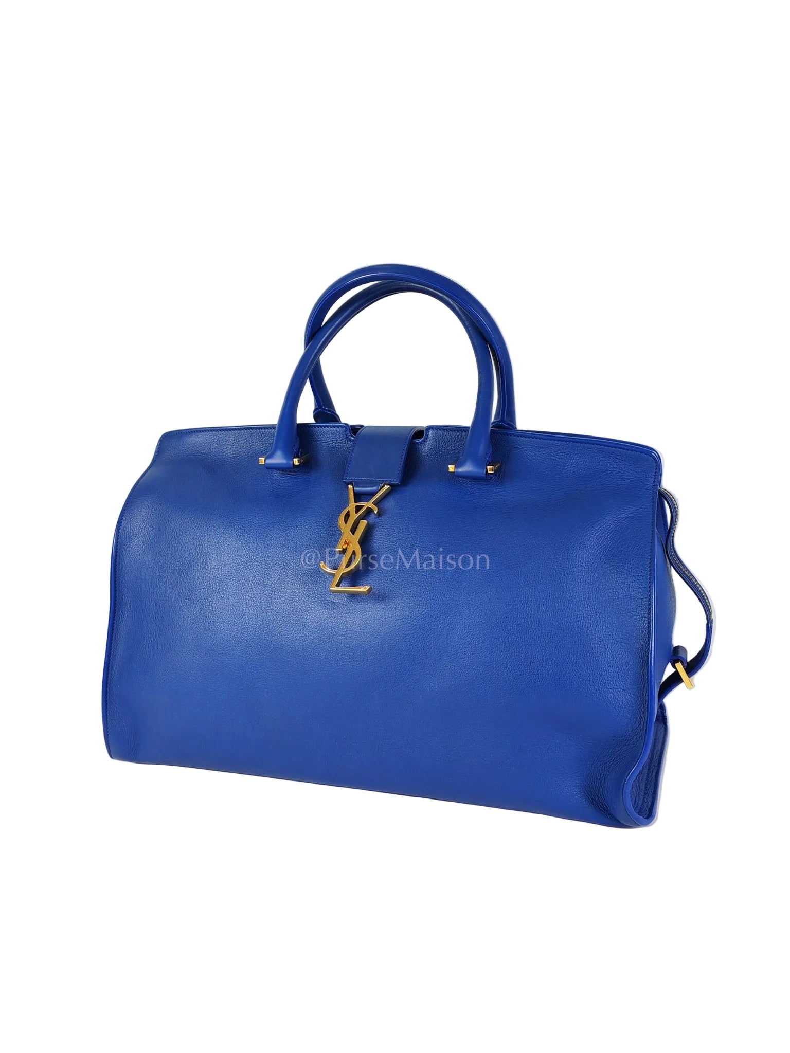 Cabas Handbag Large in Blue Calfskin Leather | Purse Maison Luxury Bags Shop