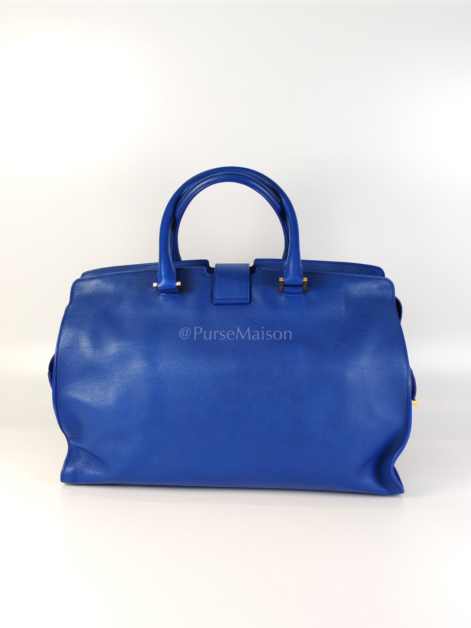 Cabas Handbag Large in Blue Calfskin Leather | Purse Maison Luxury Bags Shop