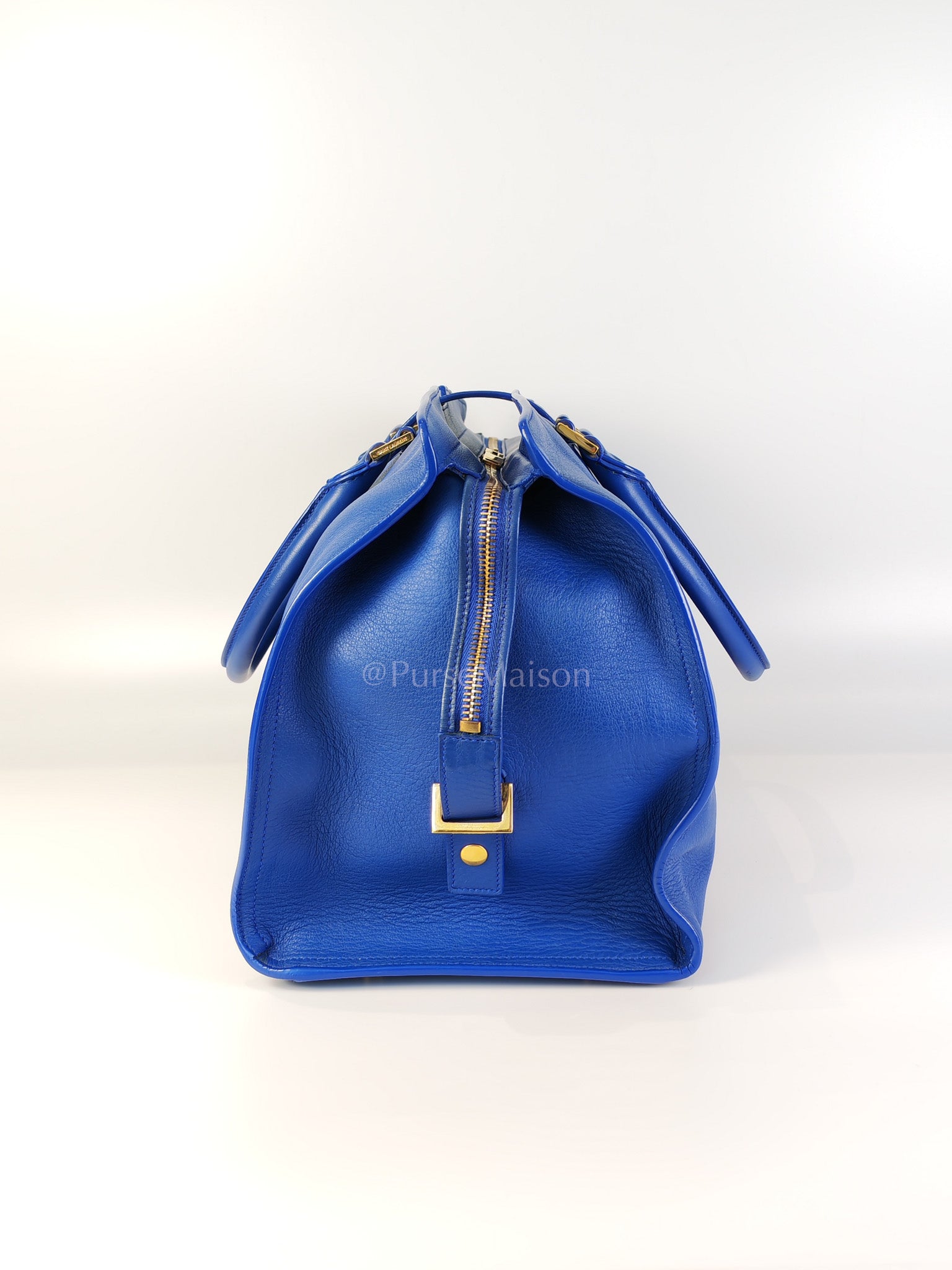 Cabas Handbag Large in Blue Calfskin Leather | Purse Maison Luxury Bags Shop