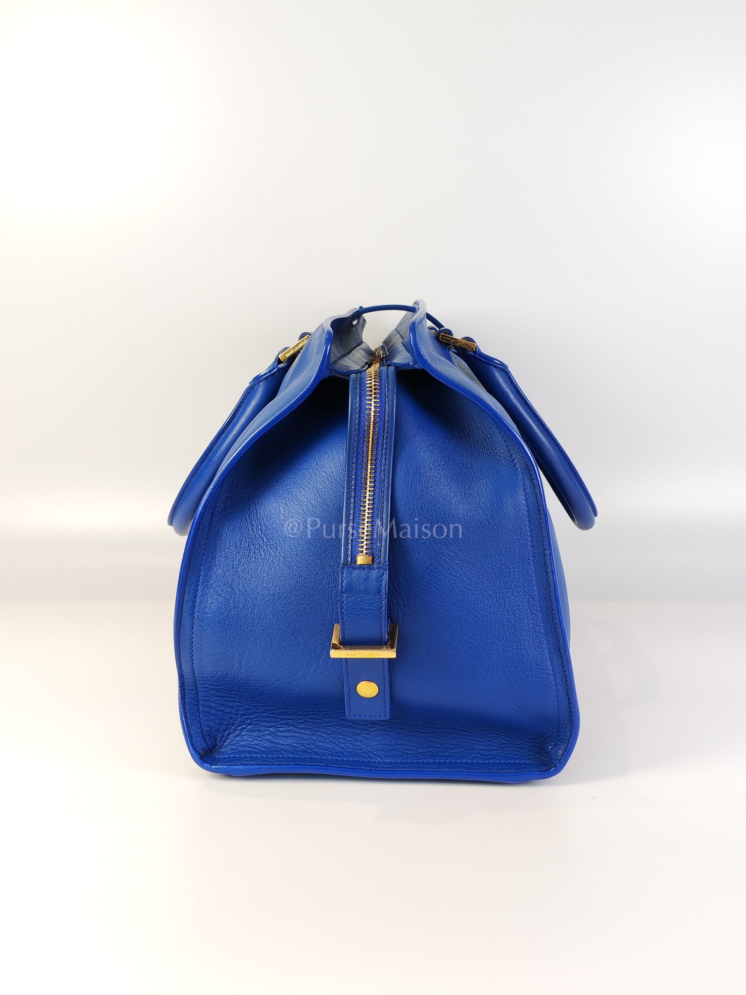 Cabas Handbag Large in Blue Calfskin Leather | Purse Maison Luxury Bags Shop