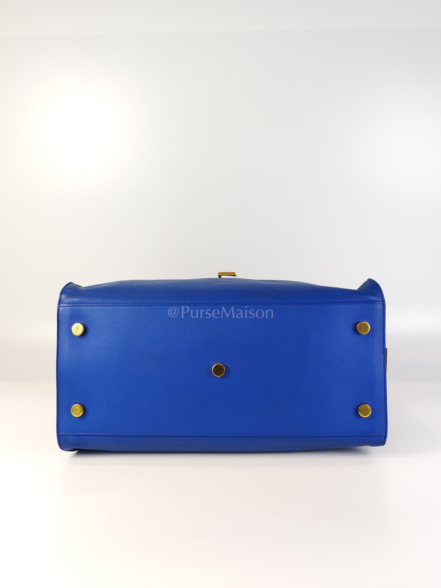 Cabas Handbag Large in Blue Calfskin Leather | Purse Maison Luxury Bags Shop