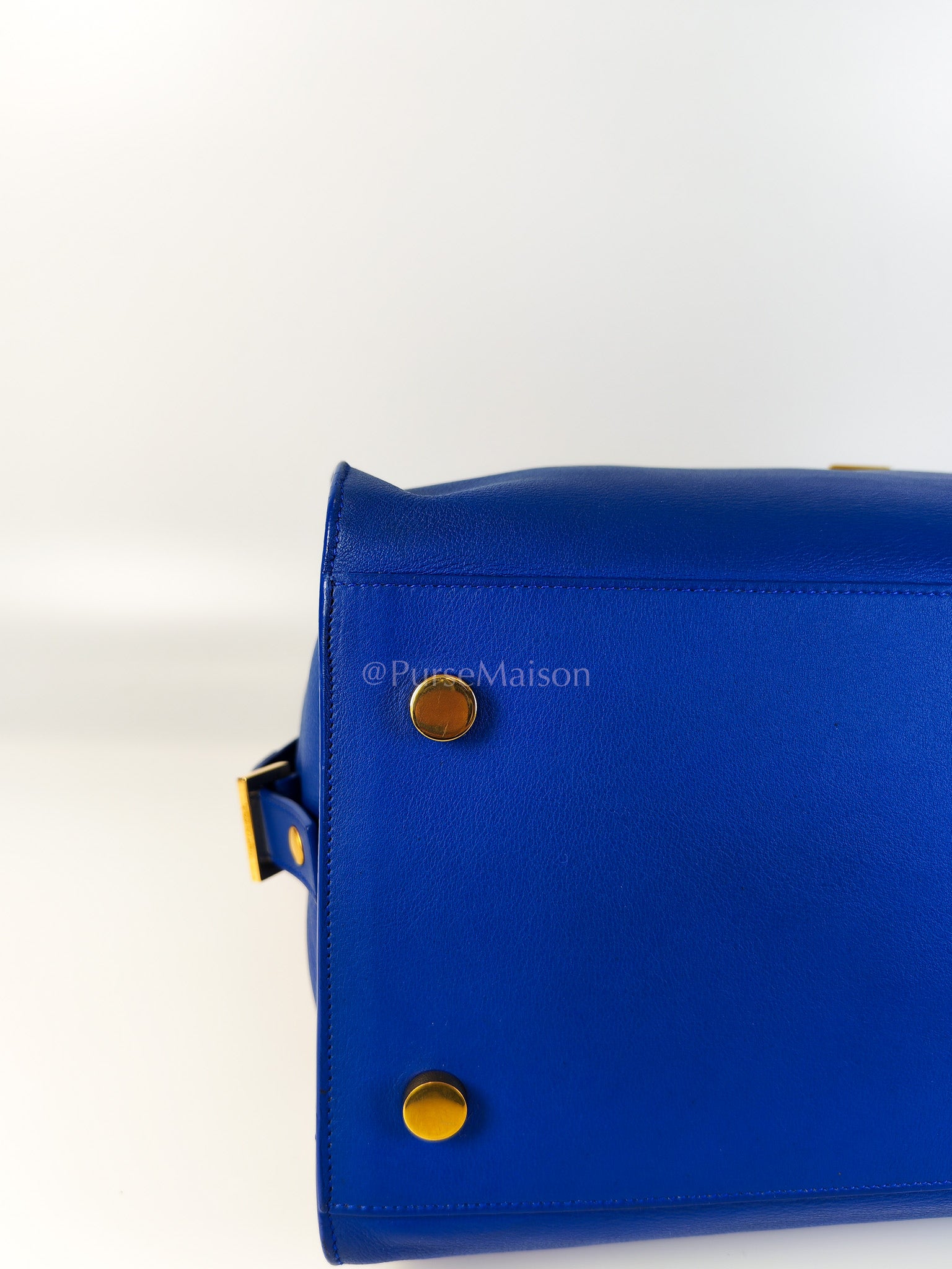 Cabas Handbag Large in Blue Calfskin Leather | Purse Maison Luxury Bags Shop