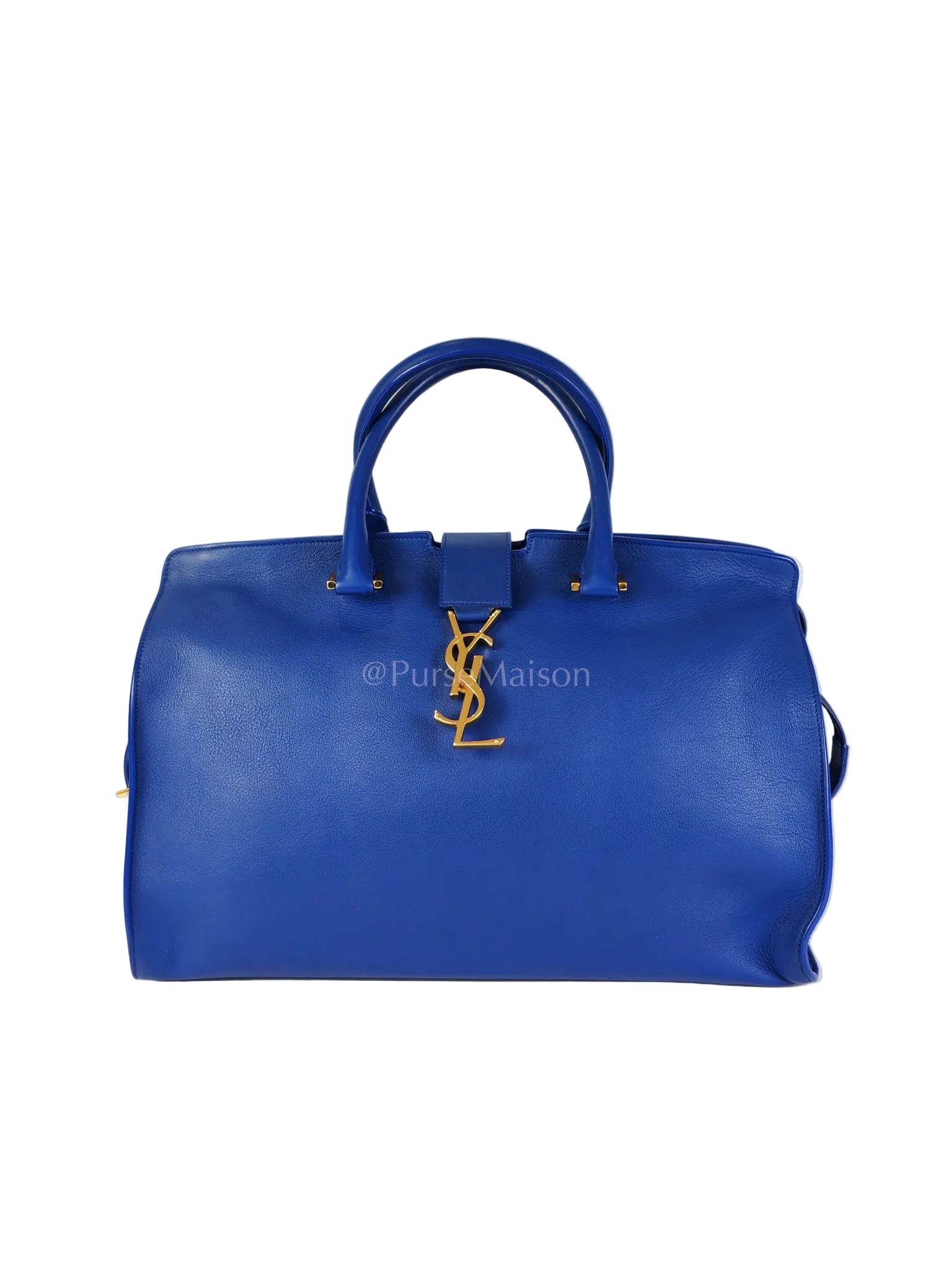 Cabas Handbag Large in Blue Calfskin Leather | Purse Maison Luxury Bags Shop
