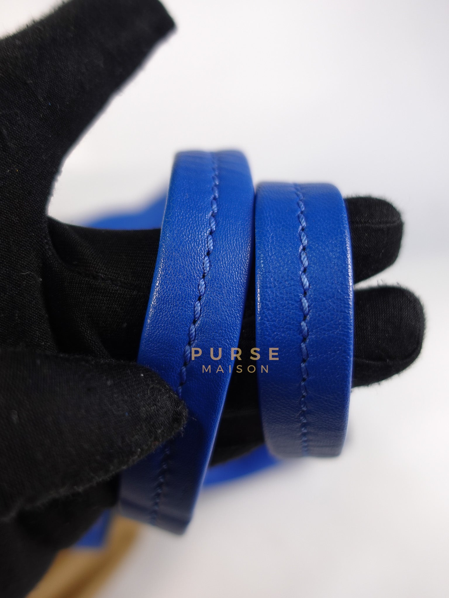 Cabas Tote Bag Large in Camel & Royal Blue Calfskin Leather | Purse Maison Luxury Bags Shop