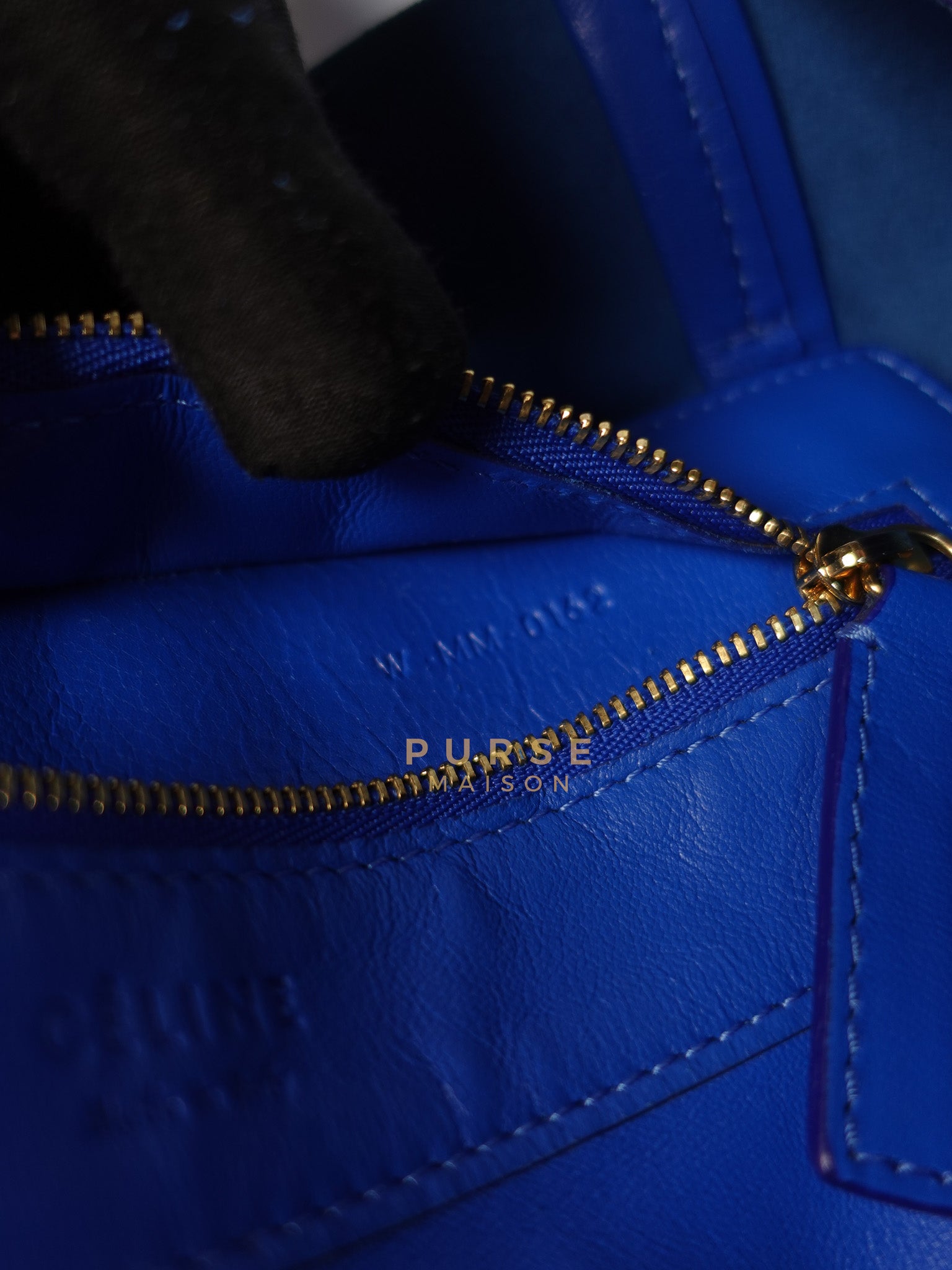Cabas Tote Bag Large in Camel & Royal Blue Calfskin Leather | Purse Maison Luxury Bags Shop